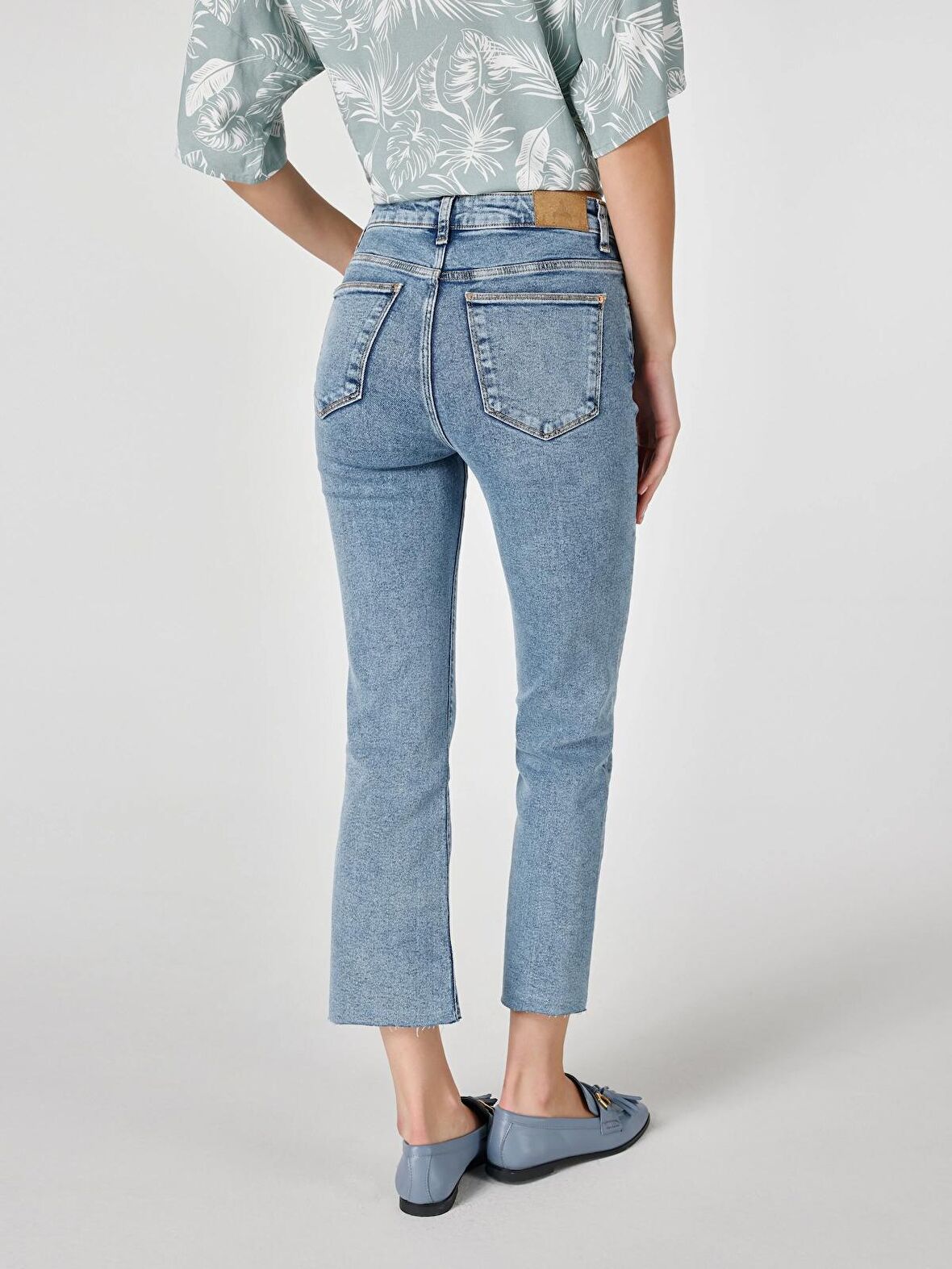 771 Emery Normal Kesim Normal Bel Geniş Paça Mavi Kadın Pantolon Cl1066480