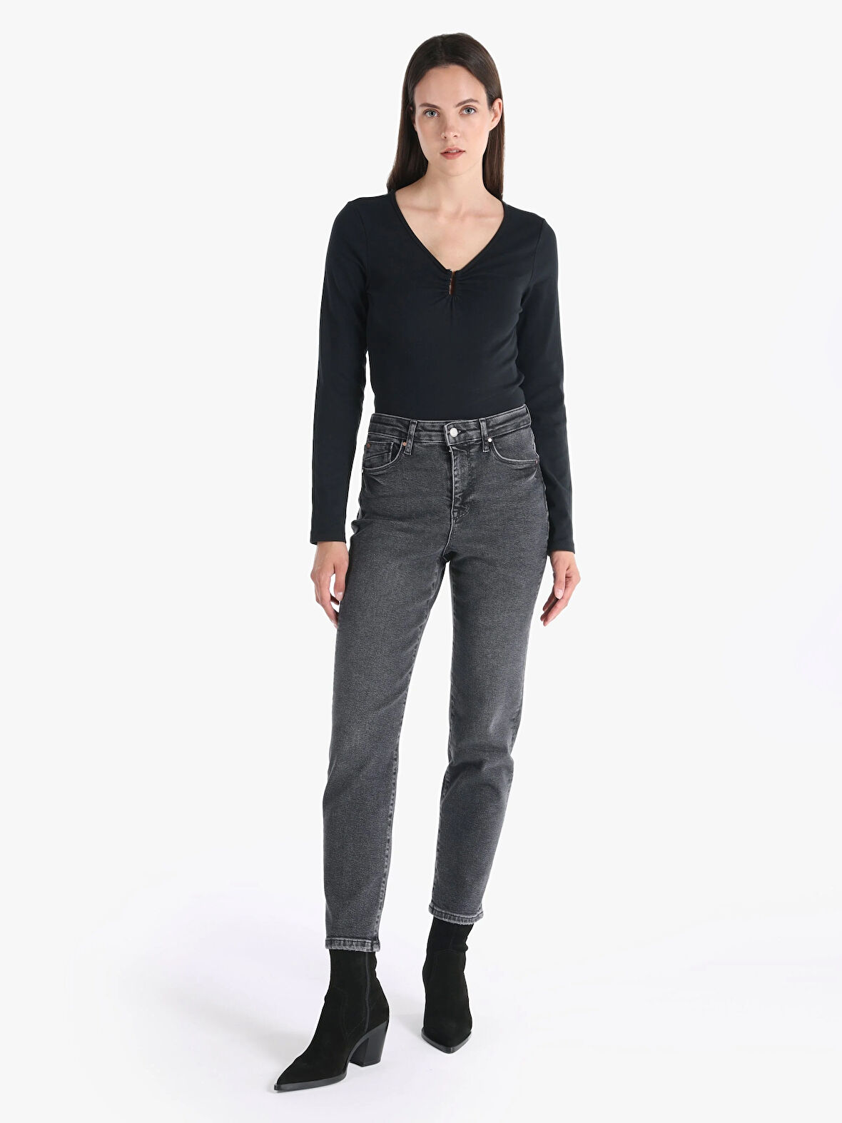 891 Maya Slim Fit Normal Bel Daralan Paça Denım Kadın Pantolon Cl1066484