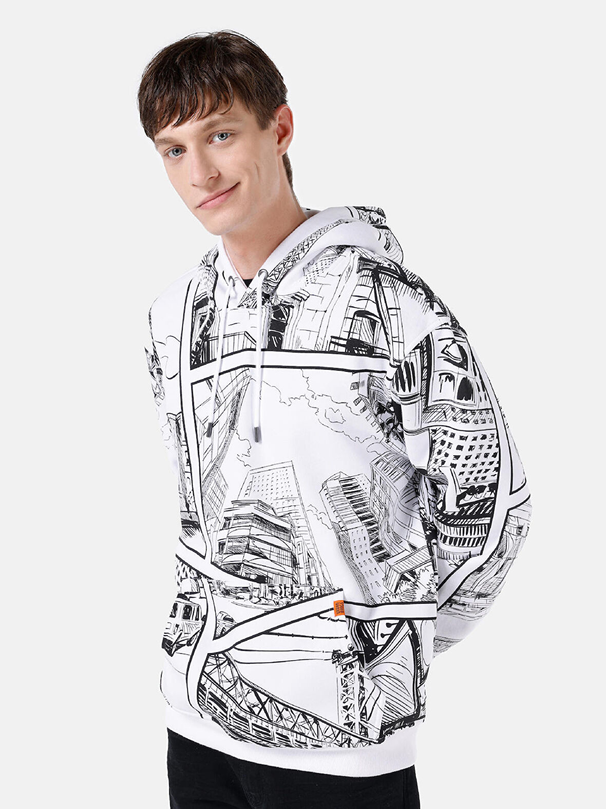 Beyaz Erkek Sweatshirt
