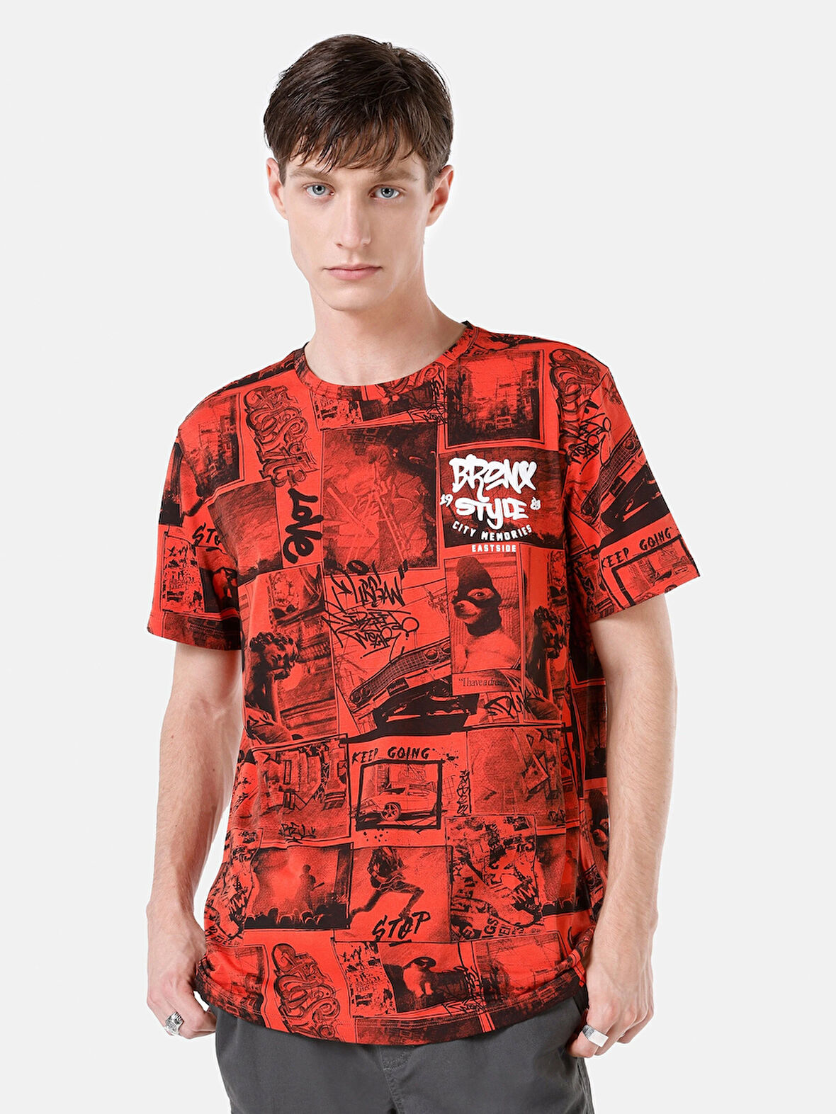 Regular Fit   Erkek Turuncu  Tişört Cl1066733