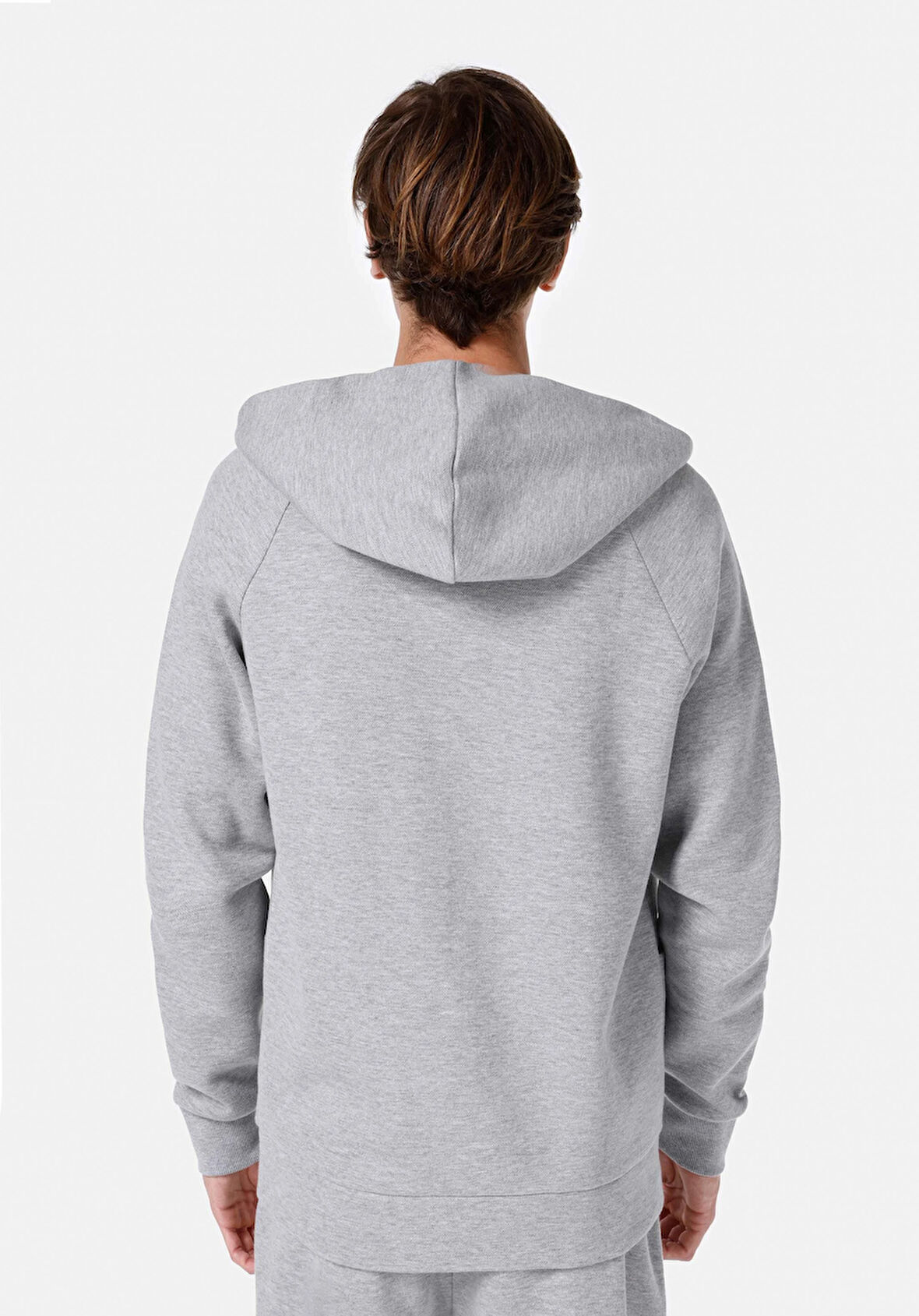 Slim Fit Fermuarlı Erkek Gri Ceket