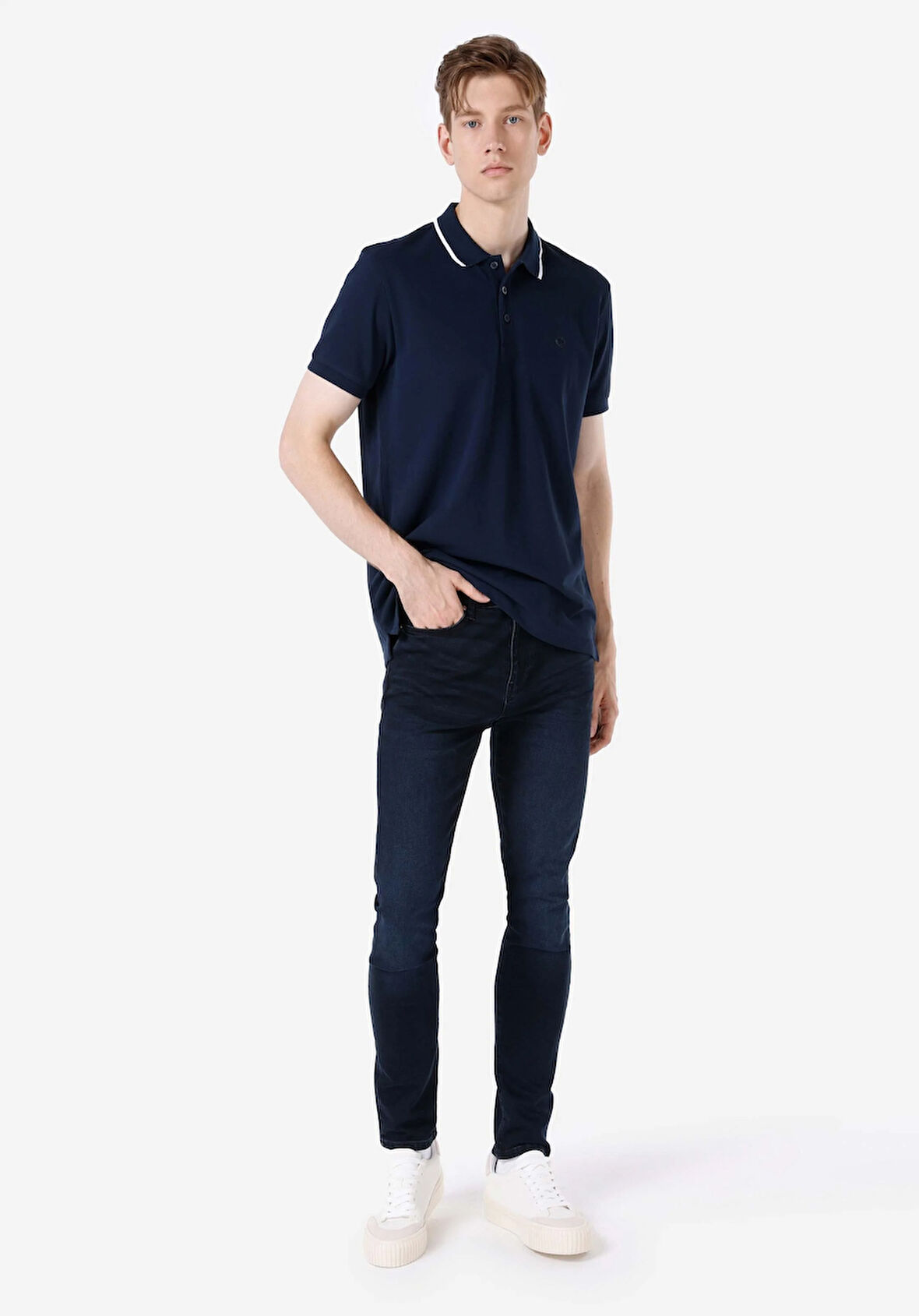 Skinny Fit   Erkek Koyu Mavi Jean Pantolon