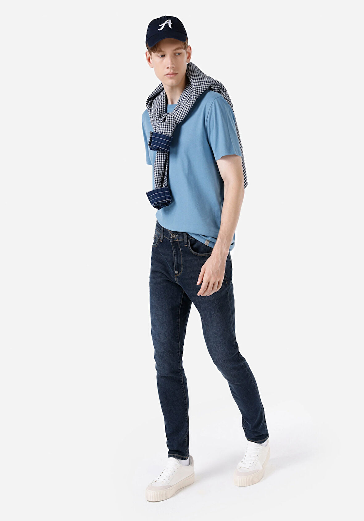 Slim Fit Düşük Bel Düz Paça Lacivert Erkek Pantolon Cl1067186