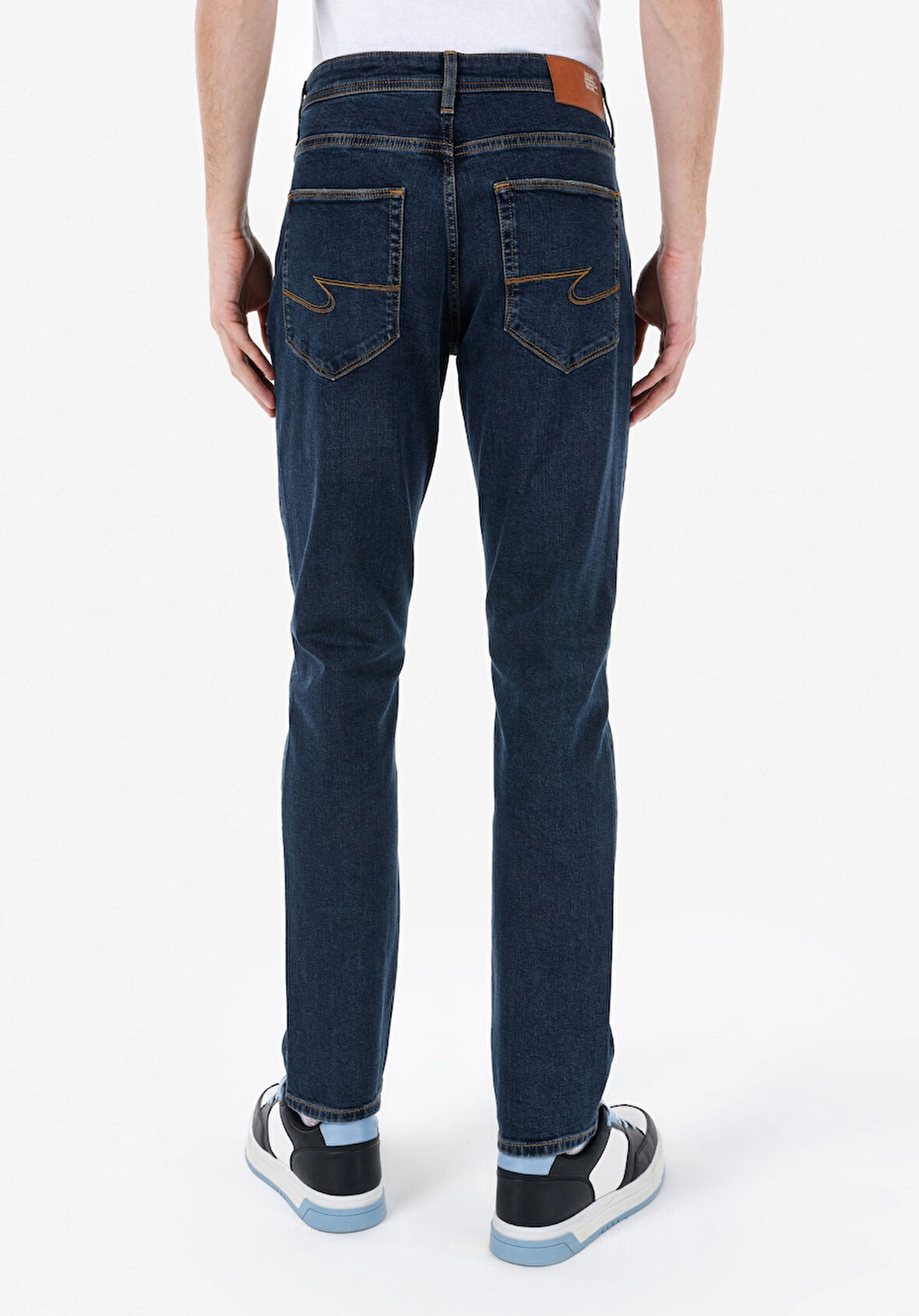 044 Karl Normal Kesim Düşük Bel Düz Paça Koyu Mavi Erkek Pantolon Cl1067227