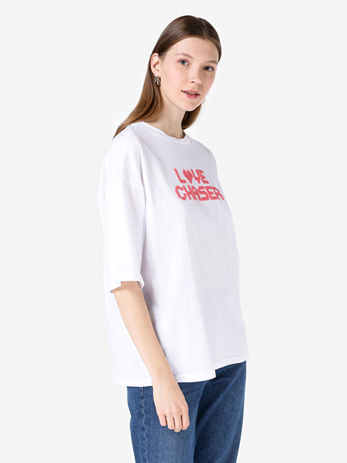 Beyaz Kadın Tshirt K.kol