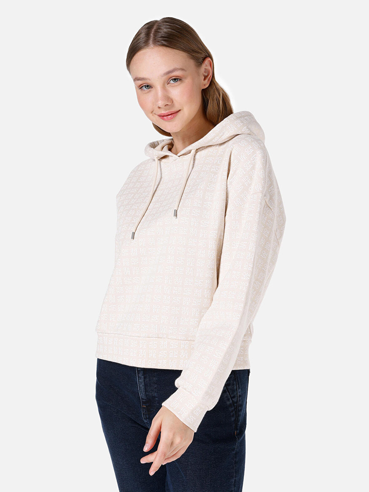 Bej Kadın Sweatshirt