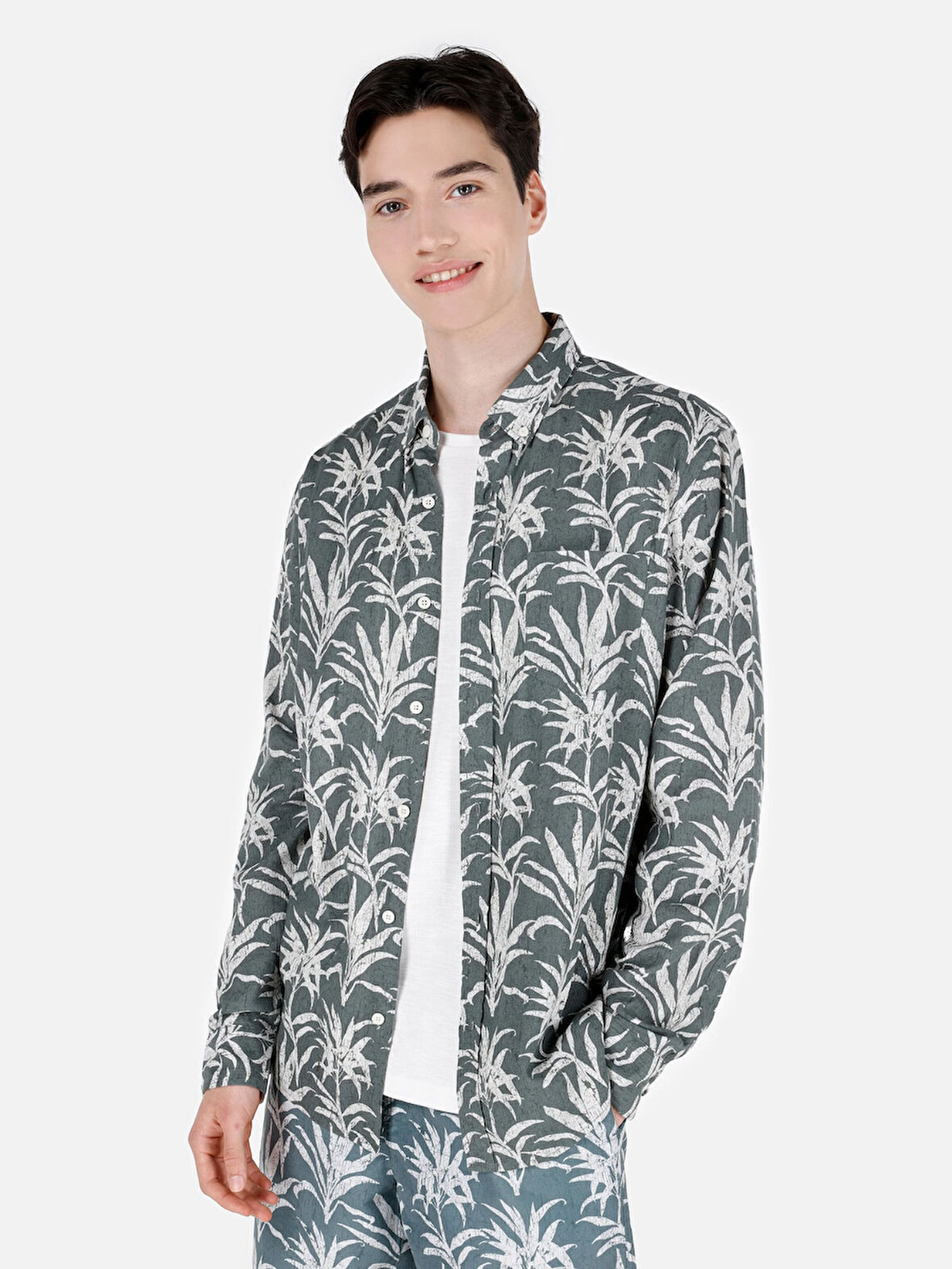 Yeşil Erkek Gömlek U.kol