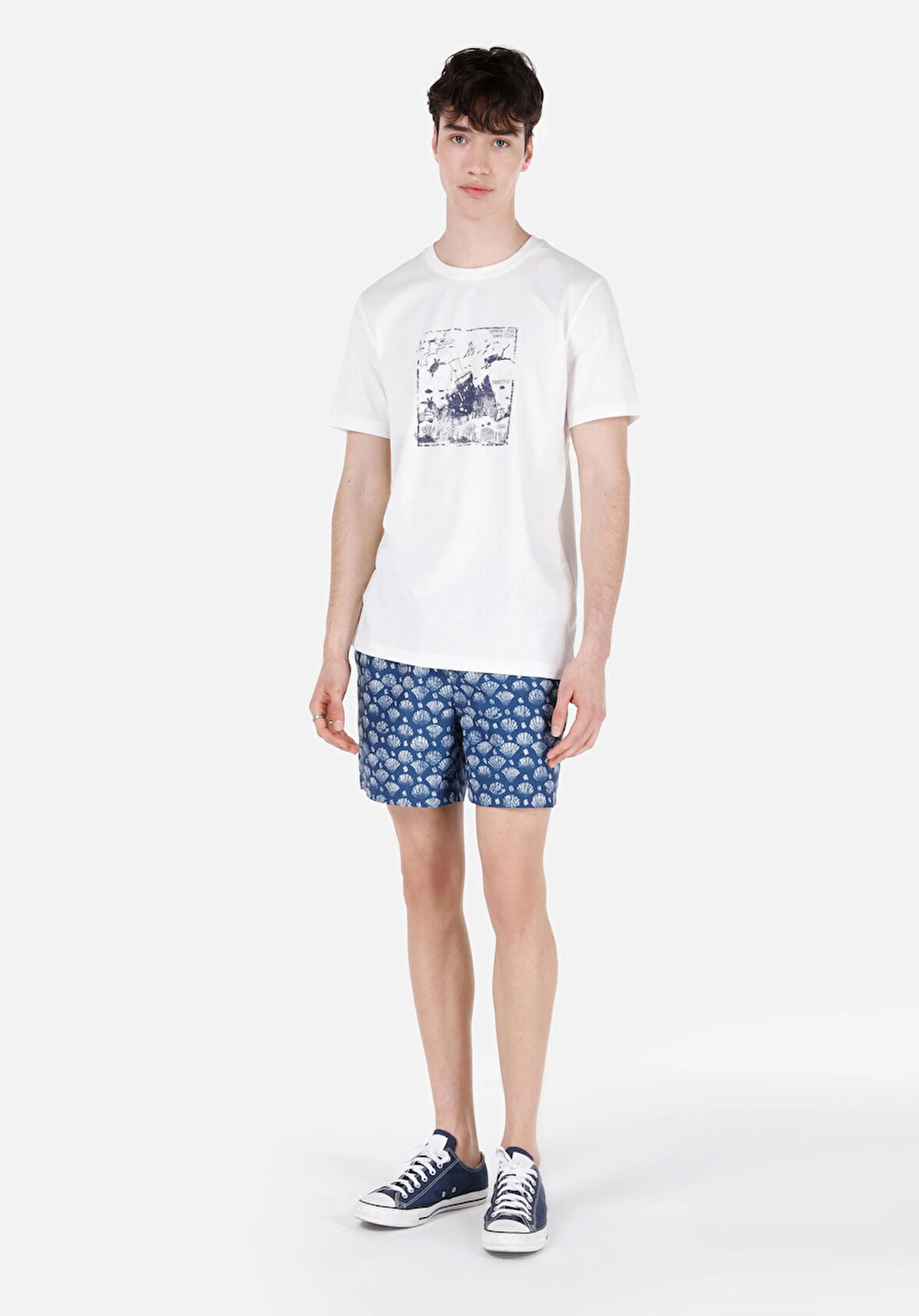 Slim Fit  Erkek Lacivert Deniz Şortu