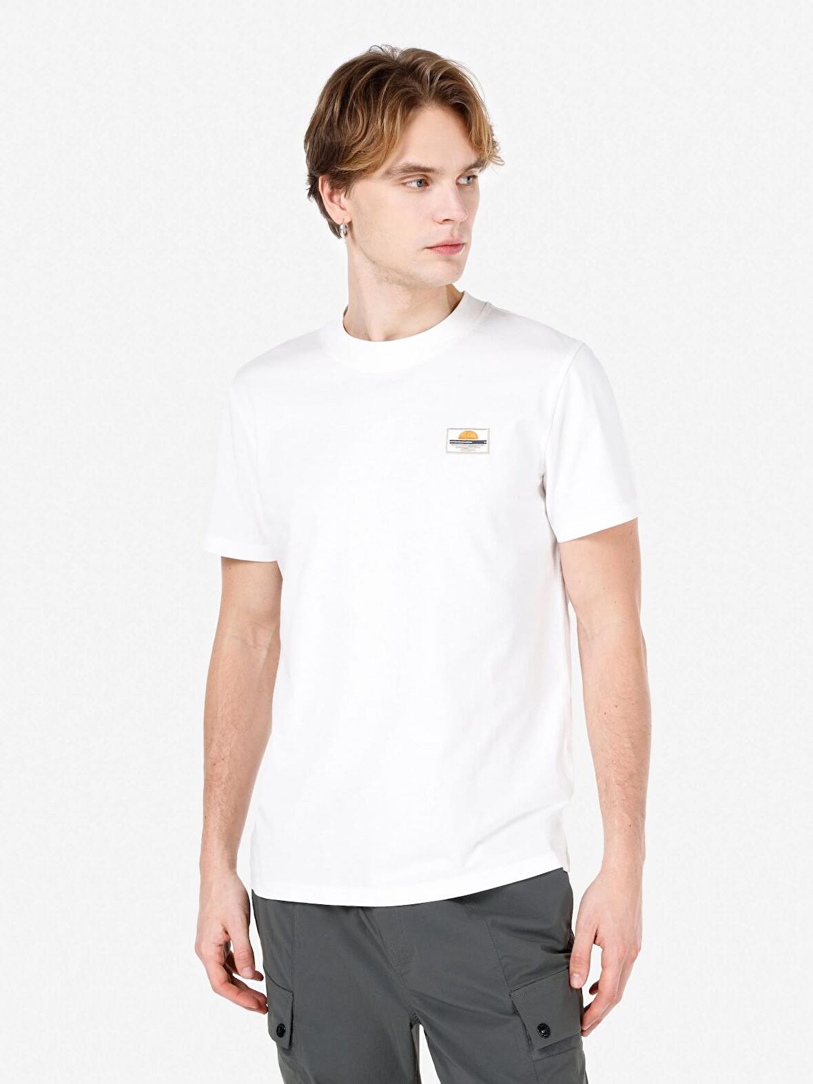 Beyaz Erkek Tshirt K.kol
