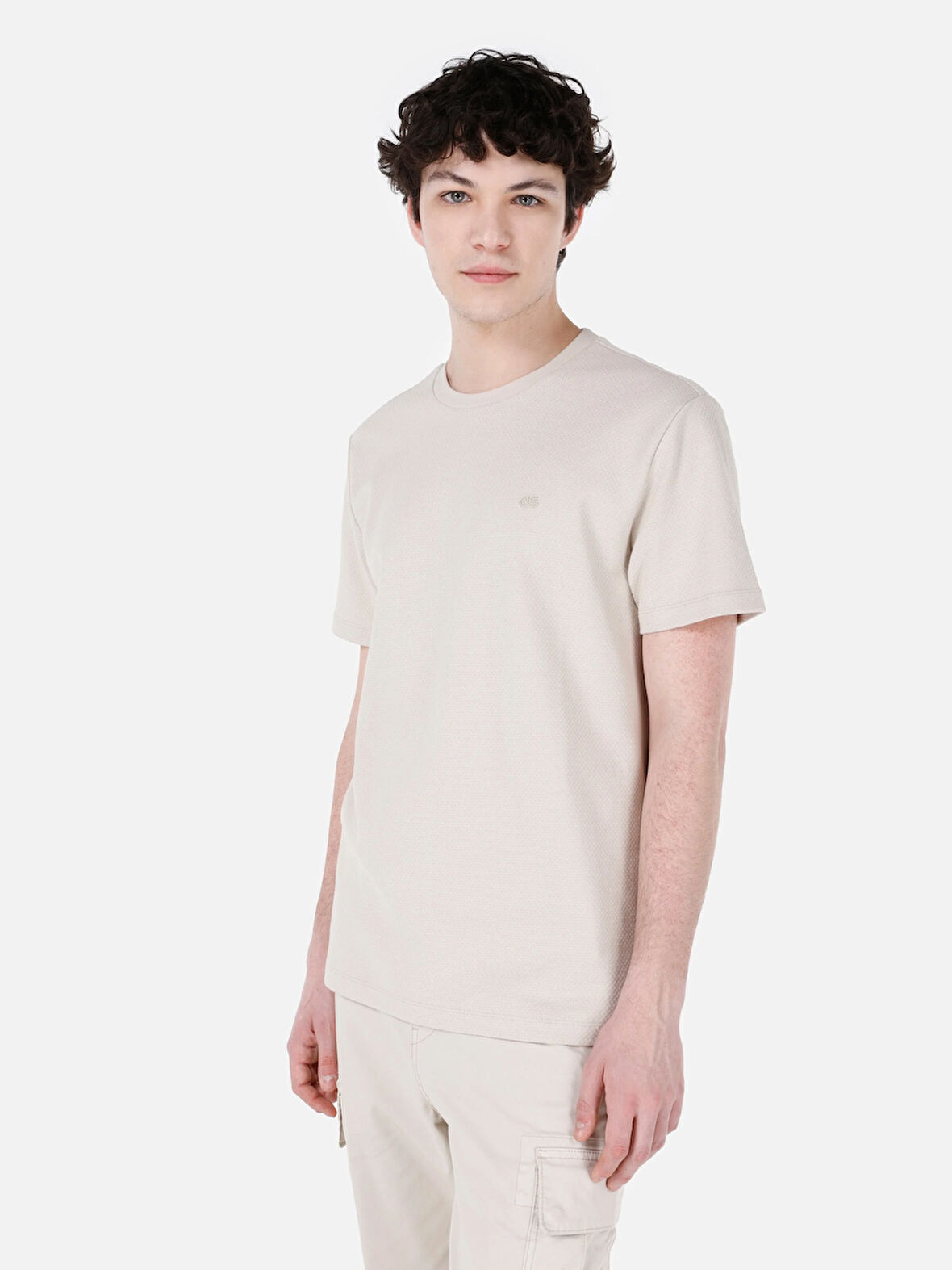 Bej Erkek Tshirt K.kol