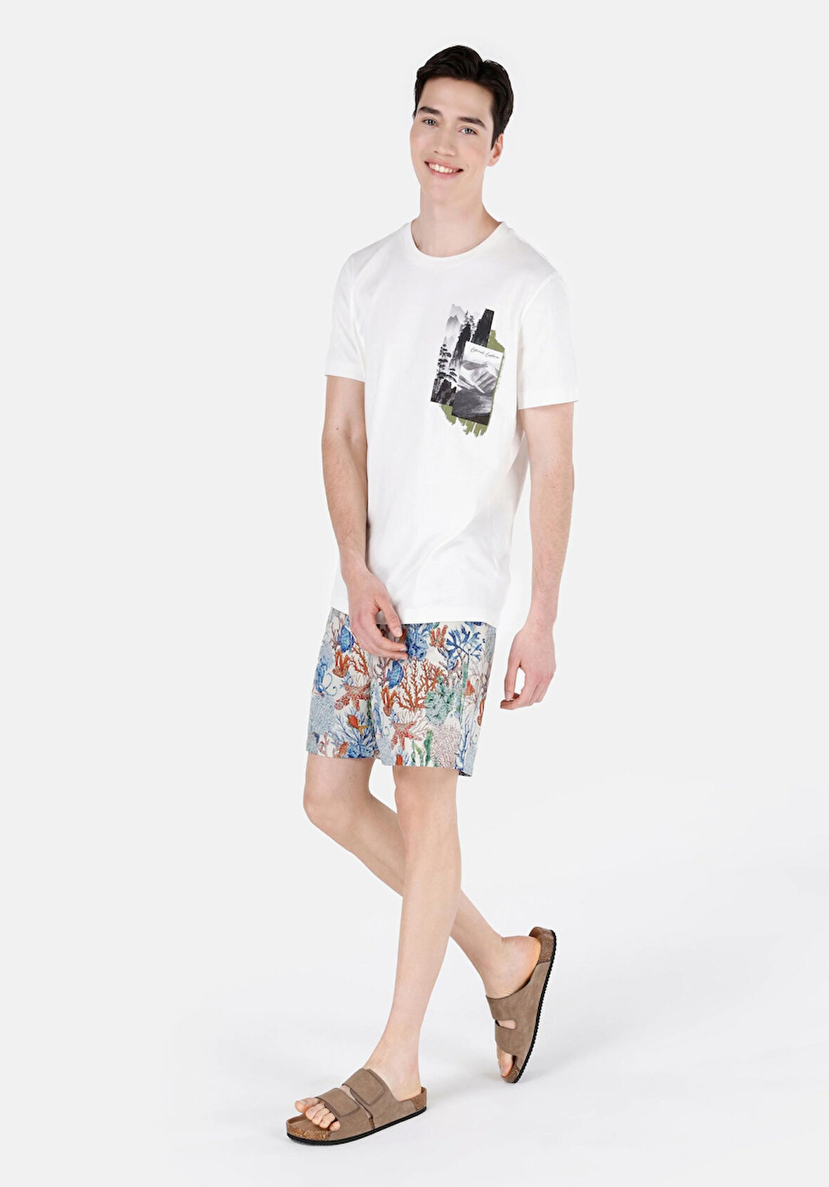 Regular Fit  Erkek Bej Deniz Şortu