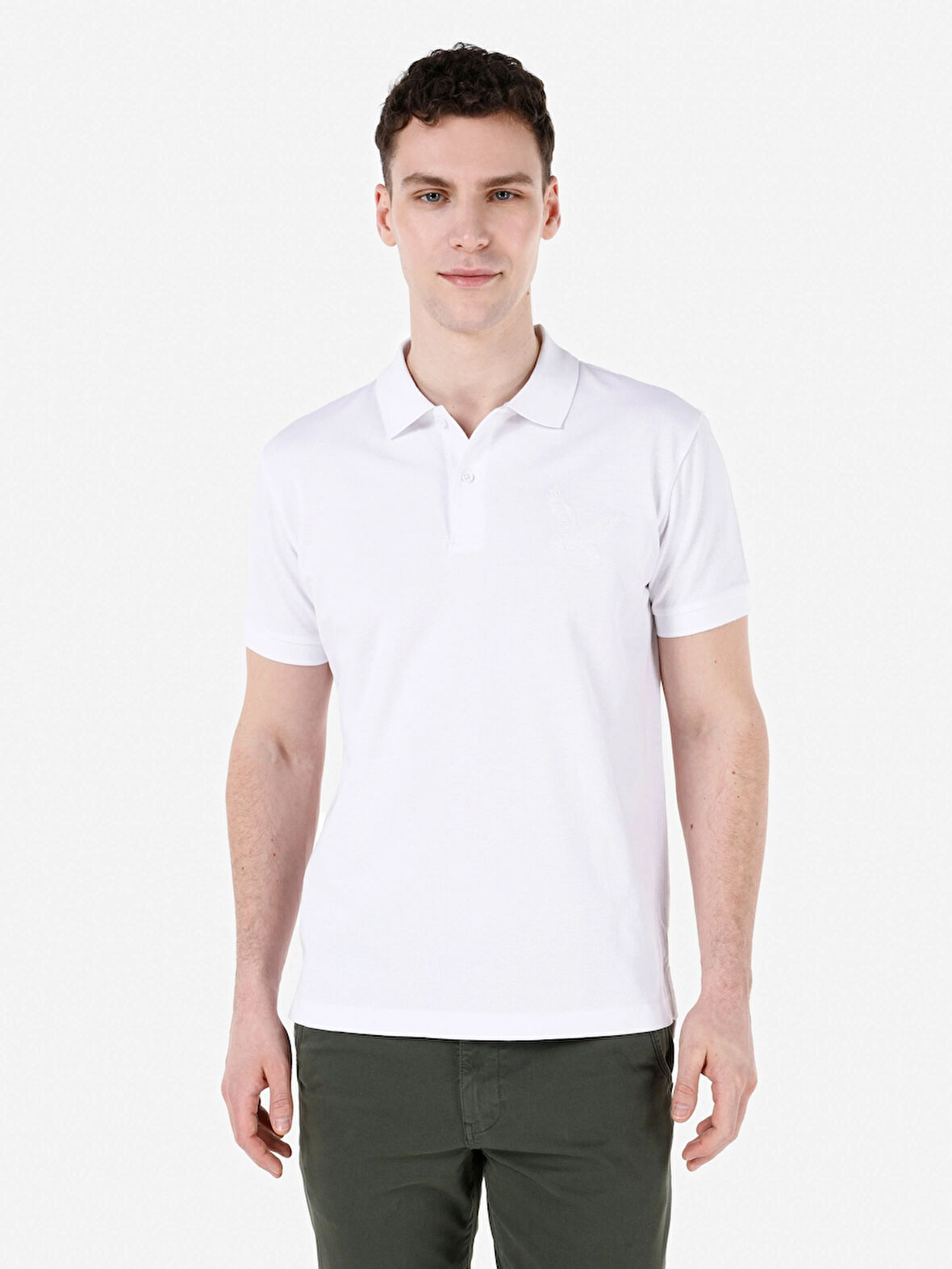 Beyaz Erkek Polo K.kol