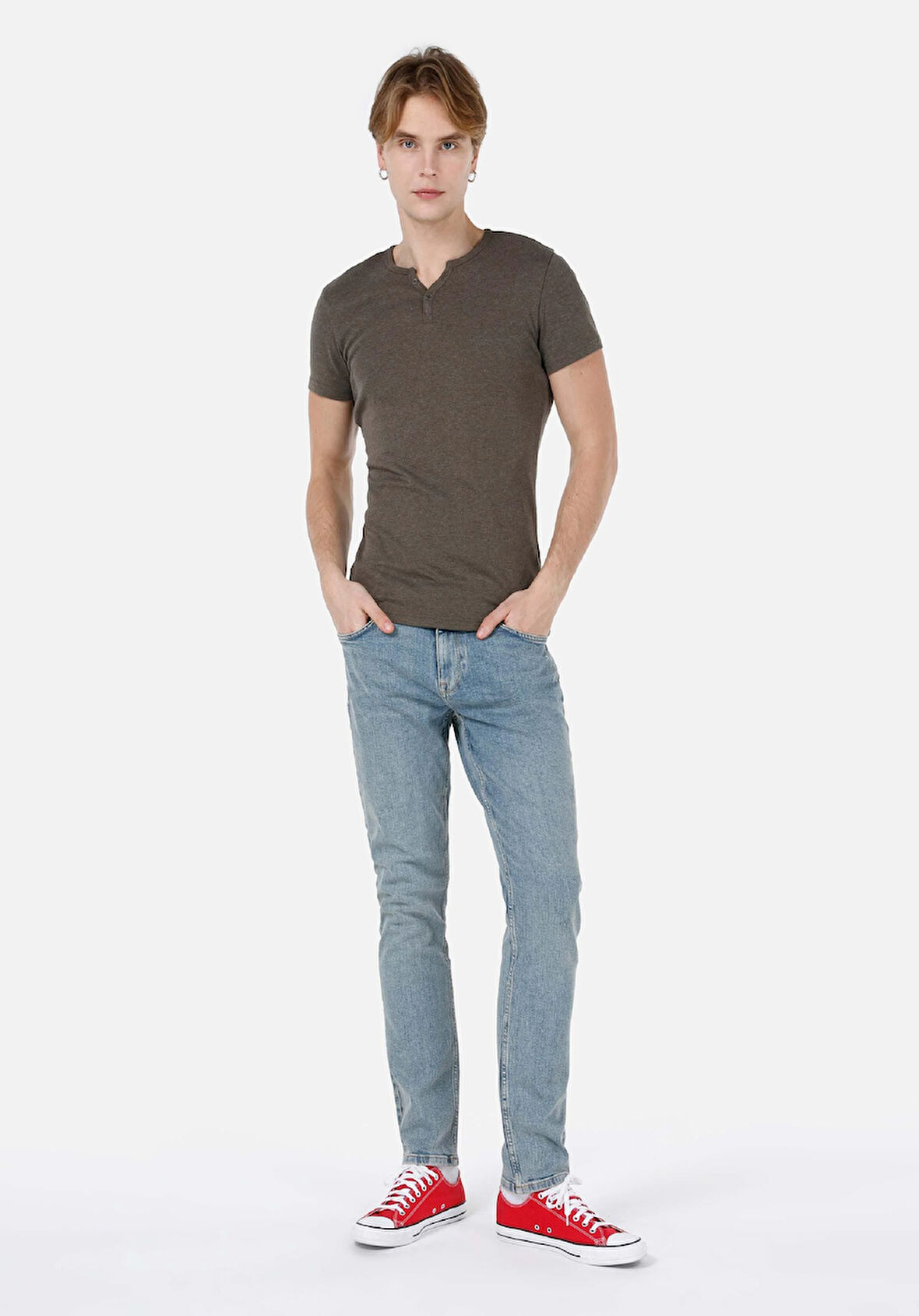 Straight Fit Düşük Bel Düz Paça Erkek İndigo Jean Pantolon