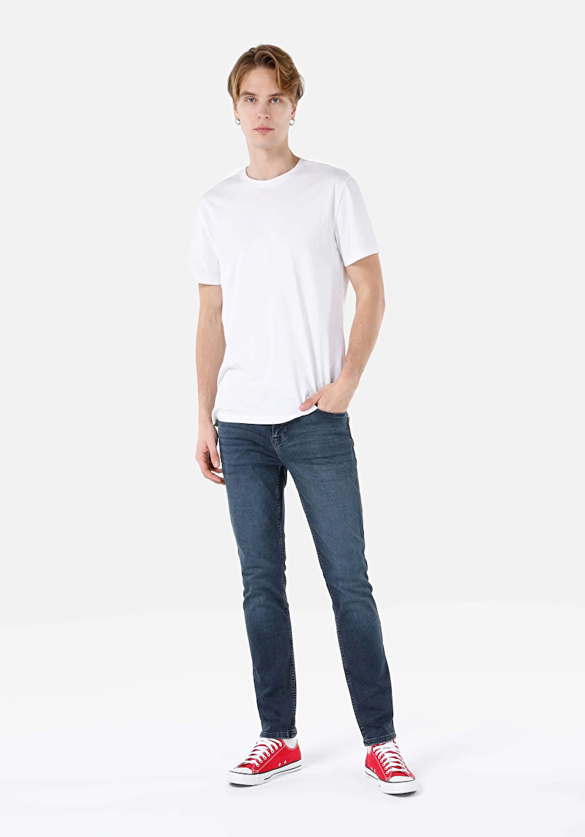 044 Karl Straight Fit   Erkek Koyu Mavi Jean Pantolon