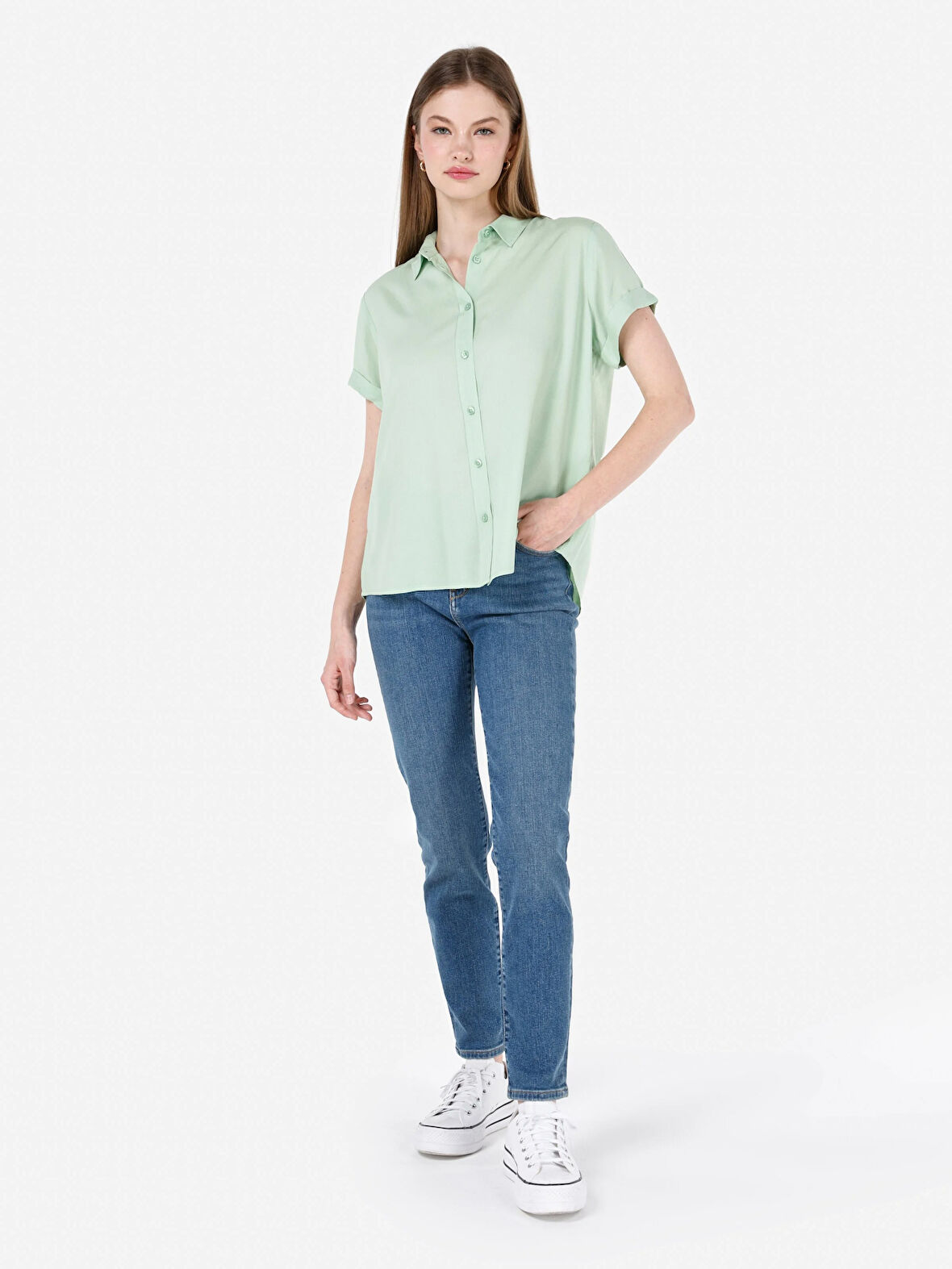 703 Carla Dar Kesim Orta Bel Düz Paça Lacivert Kadın Pantolon