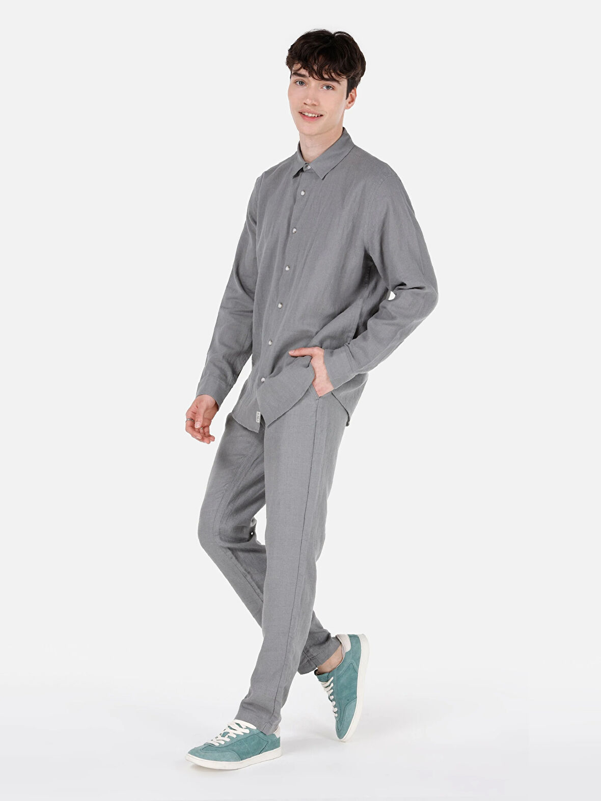 Normal Kesim Orta Bel Düz Paça Yeşil Erkek Pantolon Cl1068760