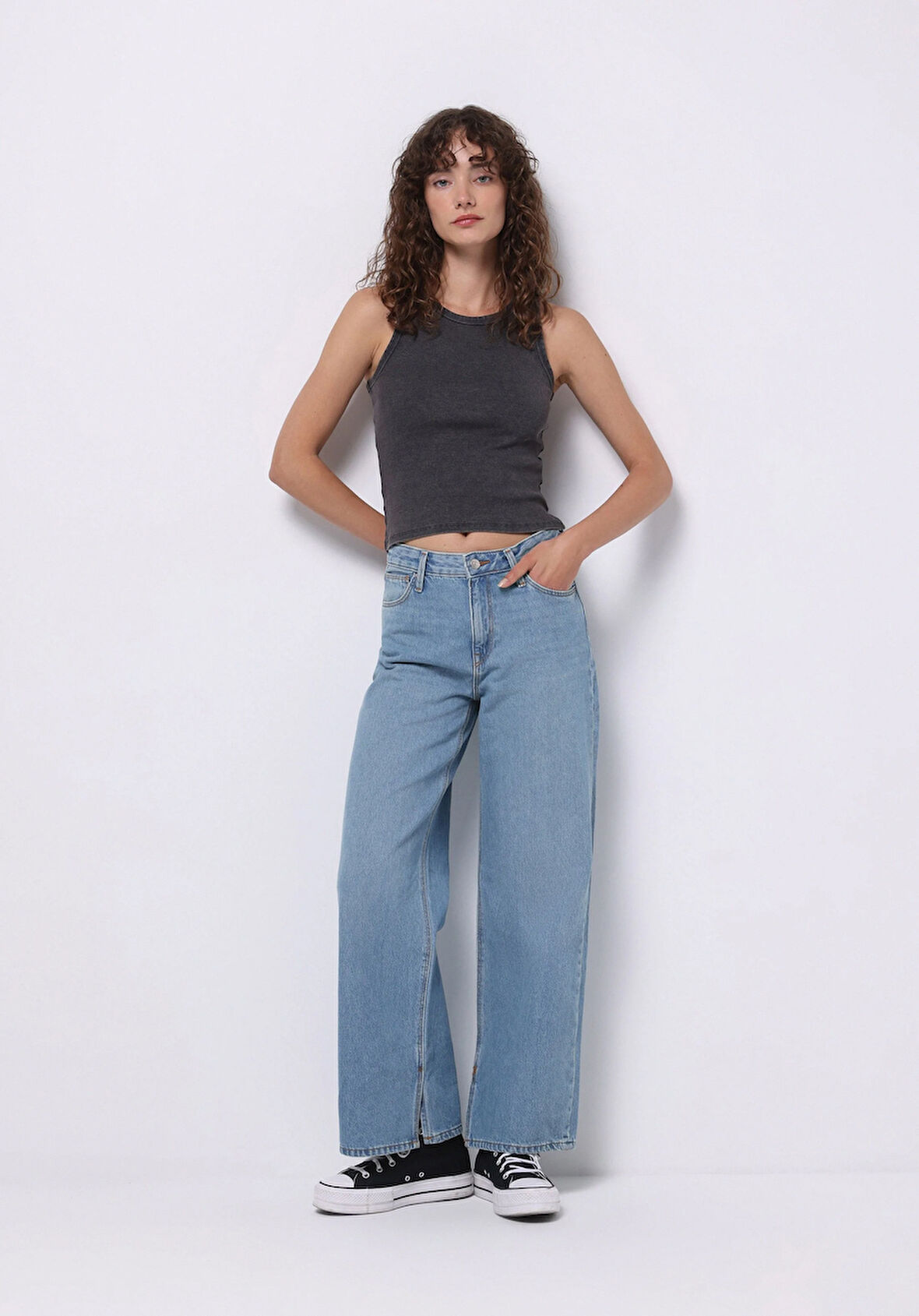 Regular Fit   Kadın İndigo Jean Pantolon