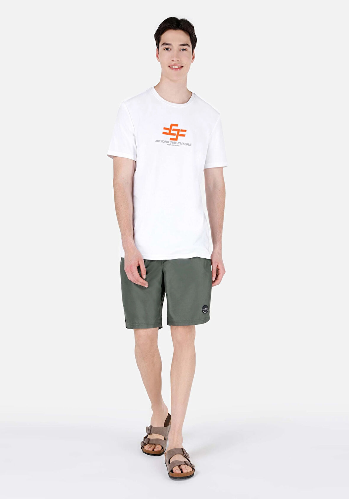 Slim Fit  Erkek Yeşil Deniz Şortu