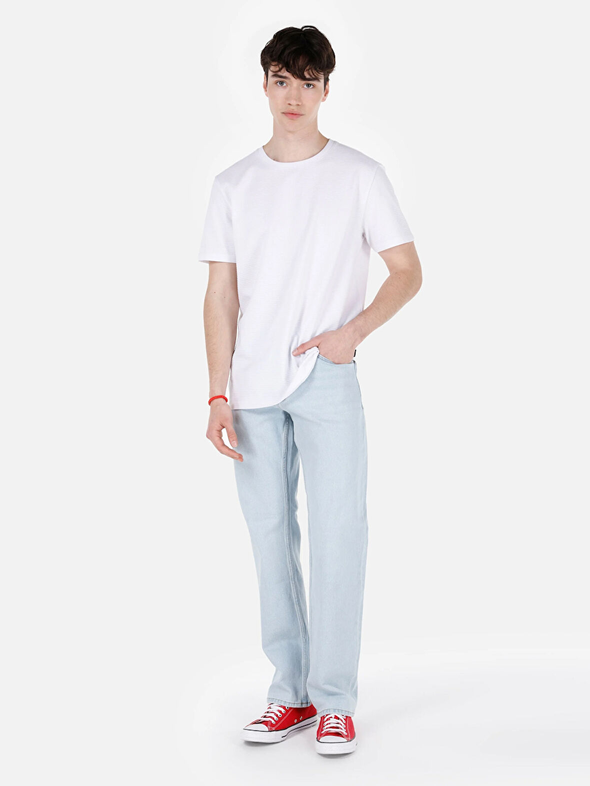 045 David Normal Kesim Orta Bel Düz Paça Mavi Erkek Pantolon