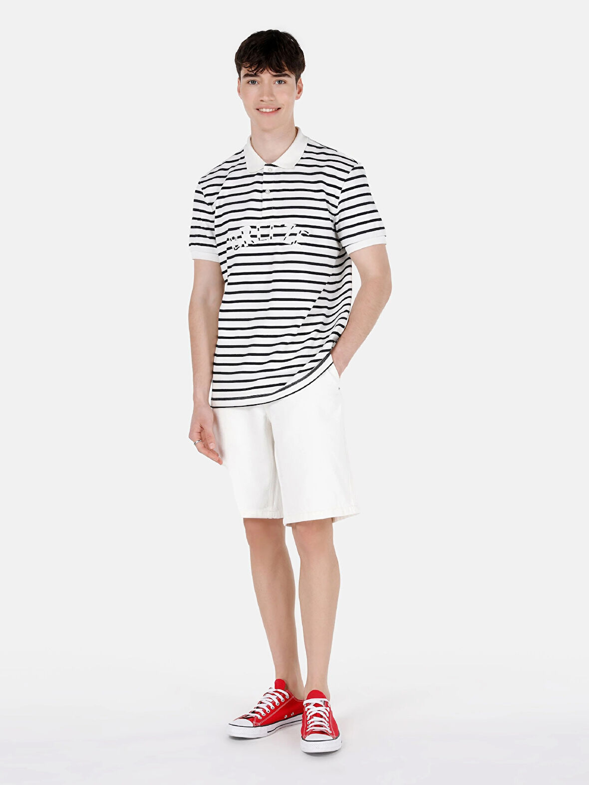 Chino Kesim Orta Bel Düz Paça Natural Erkek Şort