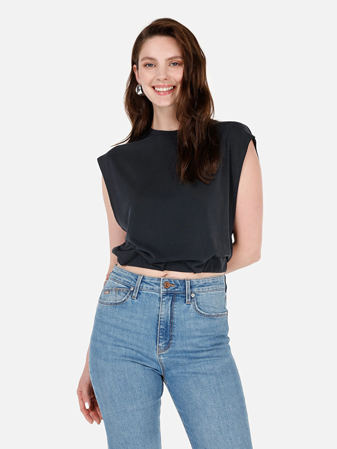 Antrasit Kadın Tshirt K.kol