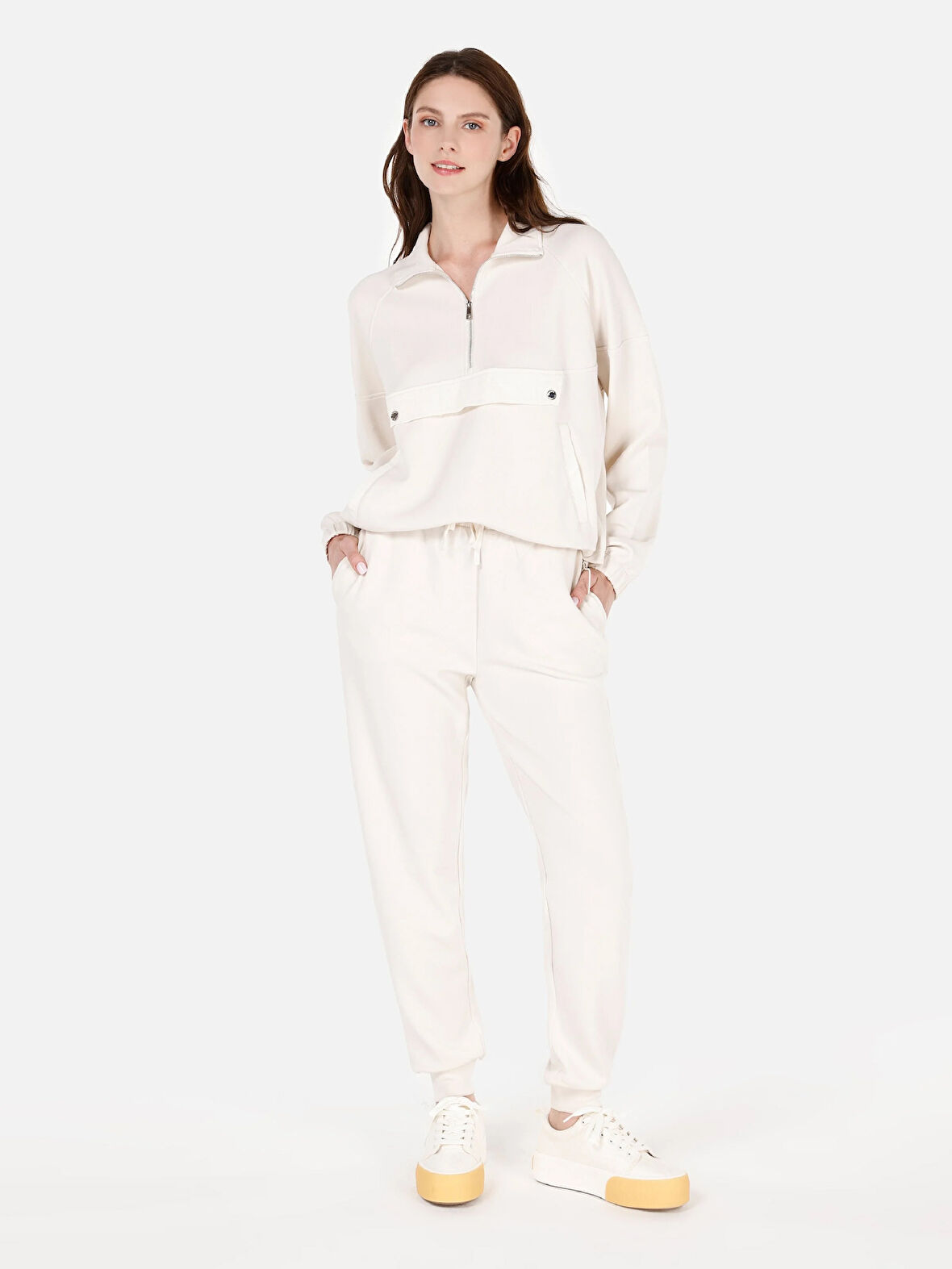 Ekru Kadın Eşofman Altı