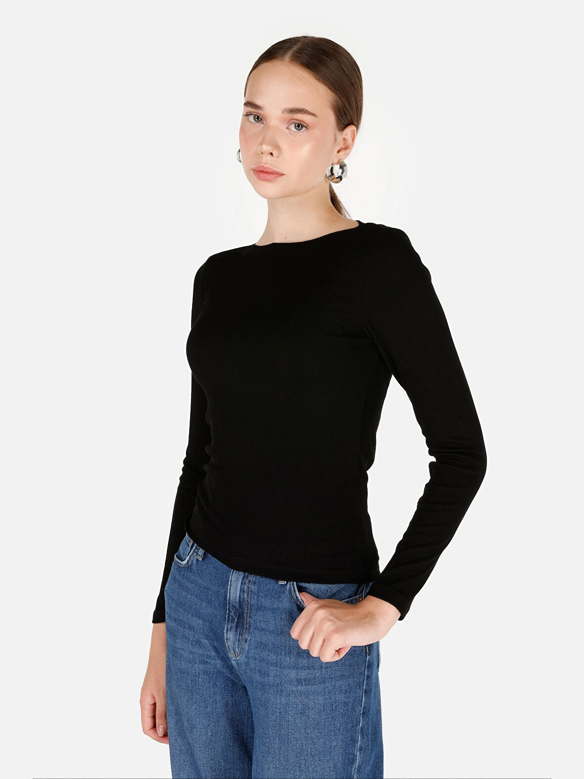 Siyah Kadın Tshirt U.kol