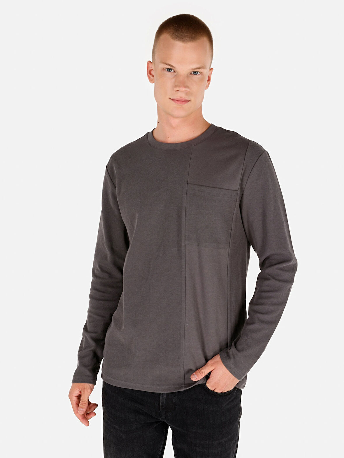 Gri Erkek Tshirt U.kol