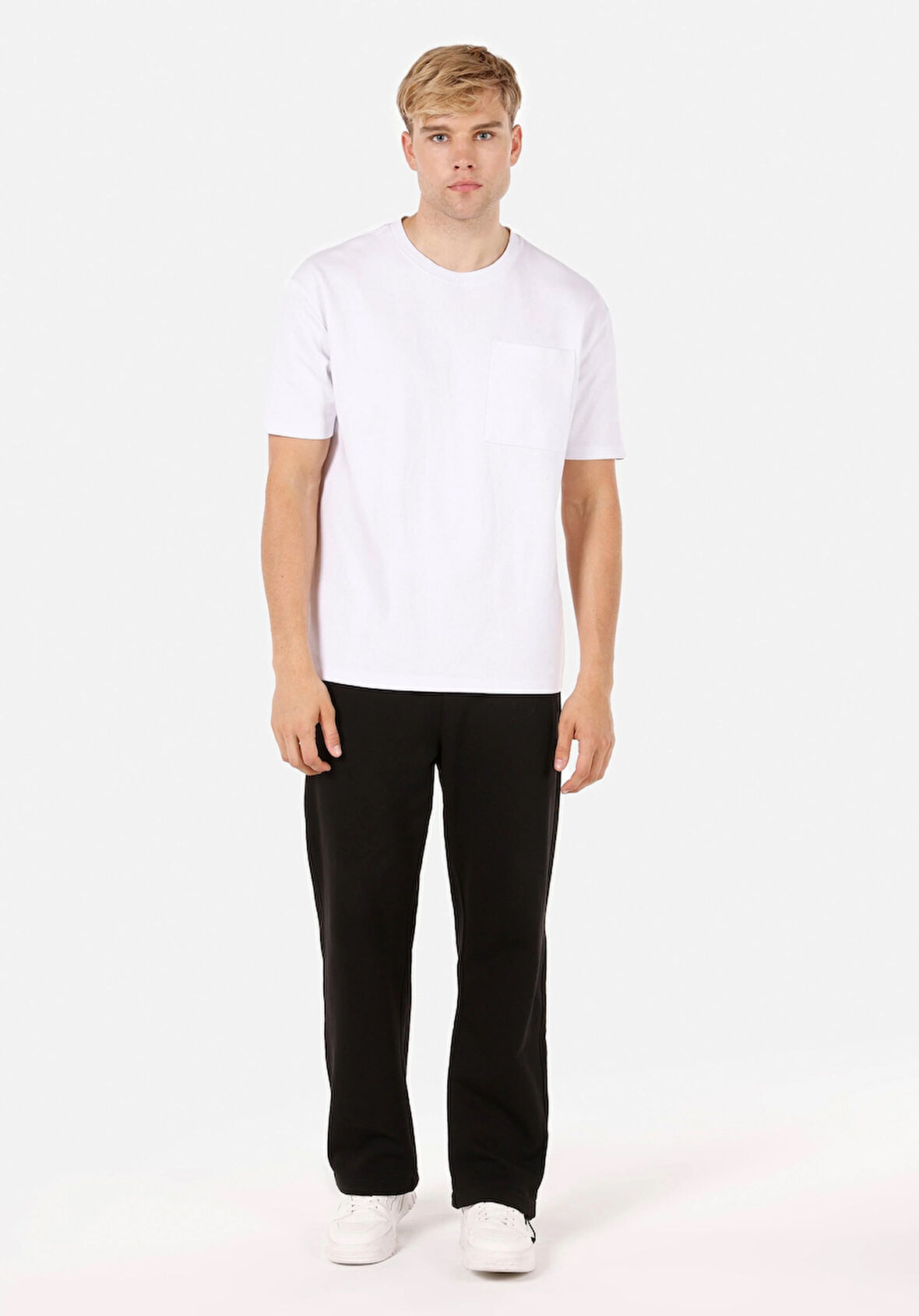 Relaxed Fit Orta Bel  Erkek Siyah Eşofman Altı