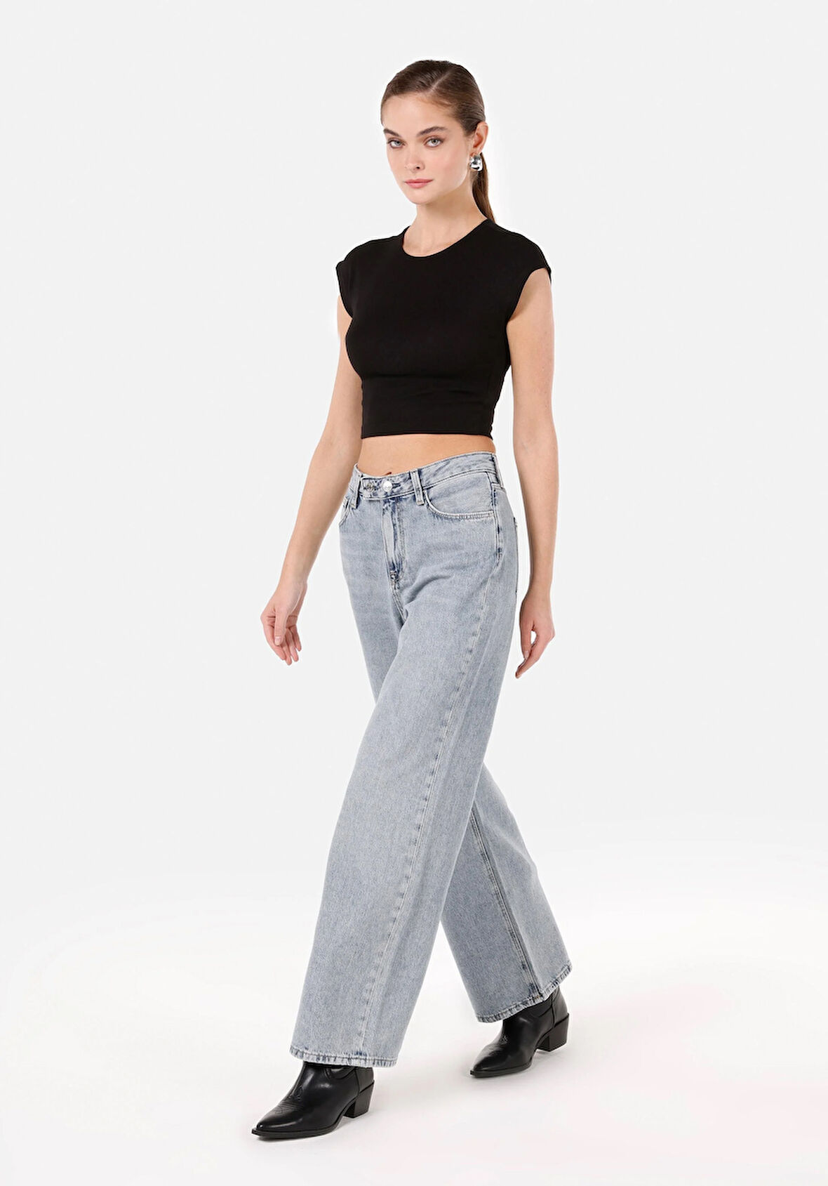 Regular Fit   Kadın İndigo Jean Pantolon