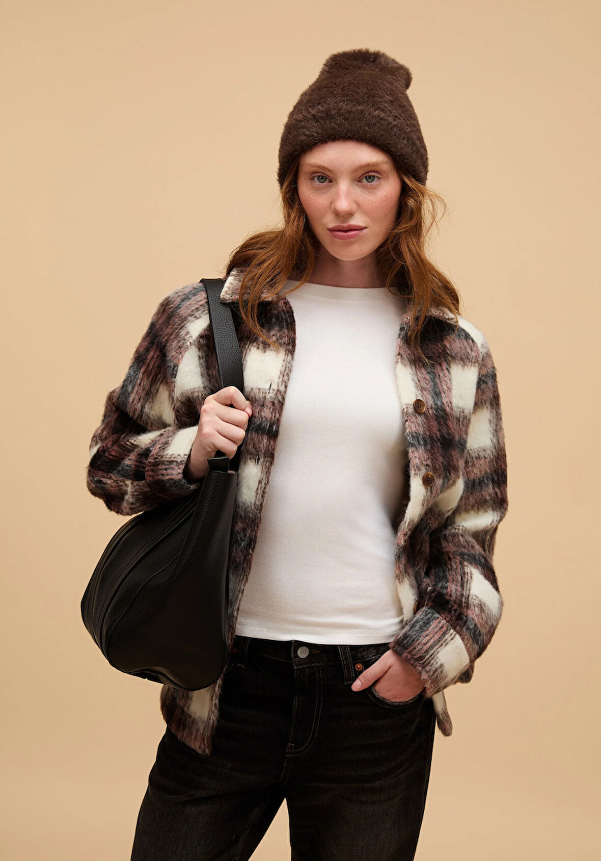 Kadın Kahverengi Bere