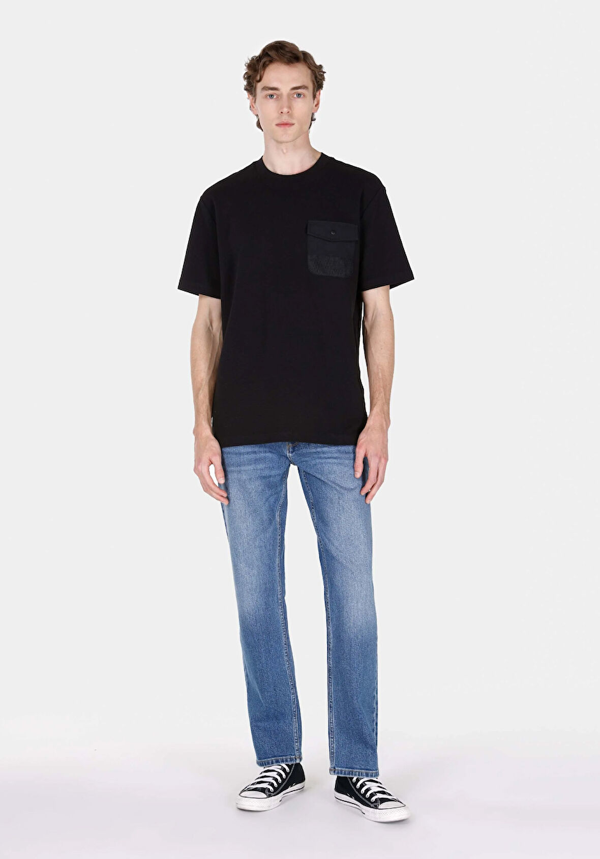 045 Davıd Regular Fit Orta Bel Düz Paça Erkek Mavi Jean Pantolon Cl1072209