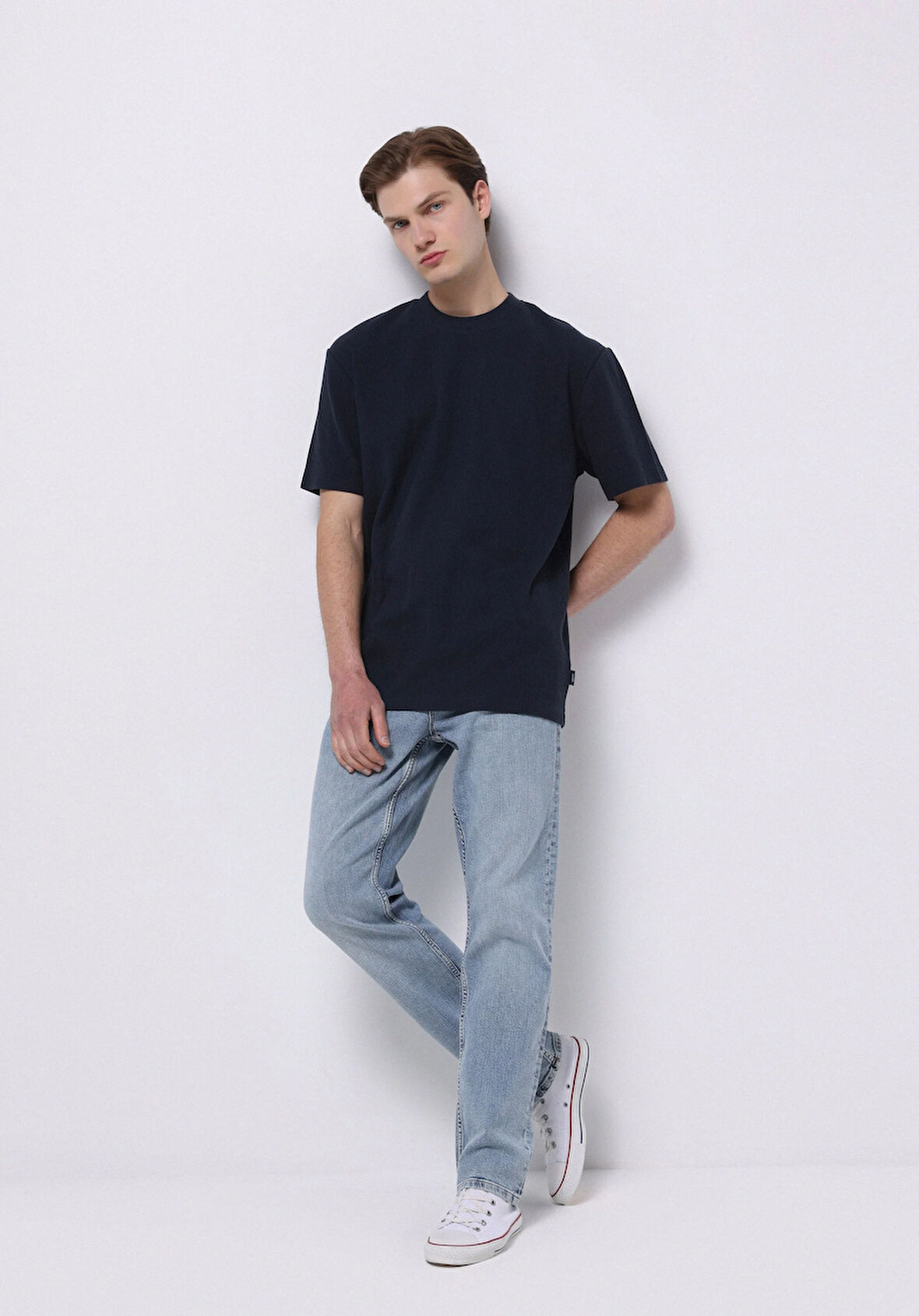 Straight Fit Düşük Bel Düz Paça Erkek İndigo Jean Pantolon