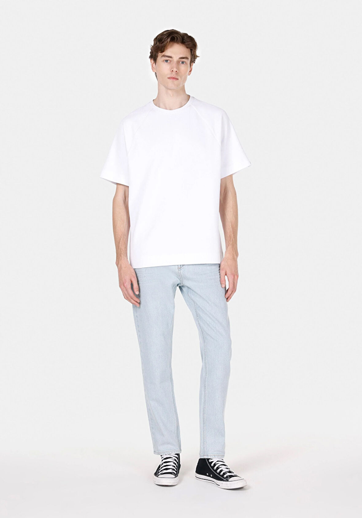 Regular Fit Orta Bel Daralan Paça Erkek İndigo Jean Pantolon
