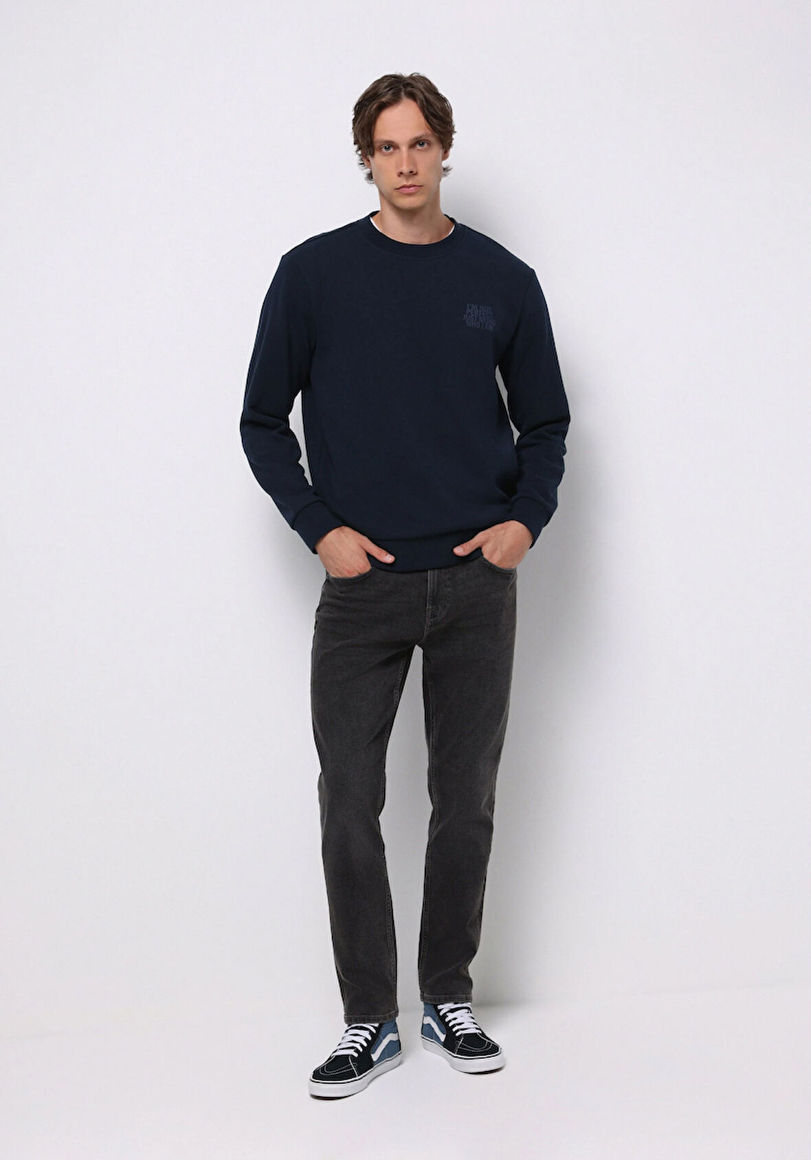 Regular Fit Orta Bel Daralan Paça Erkek Siyah Jean Pantolon