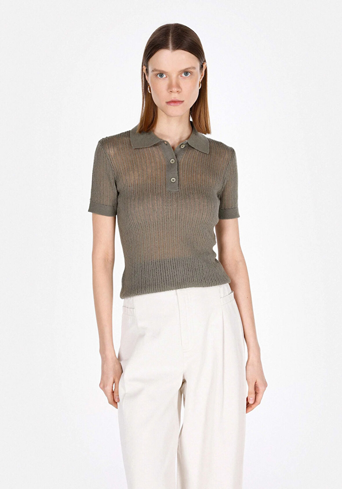 Slim Fit   Kadın Yeşil  Kazak