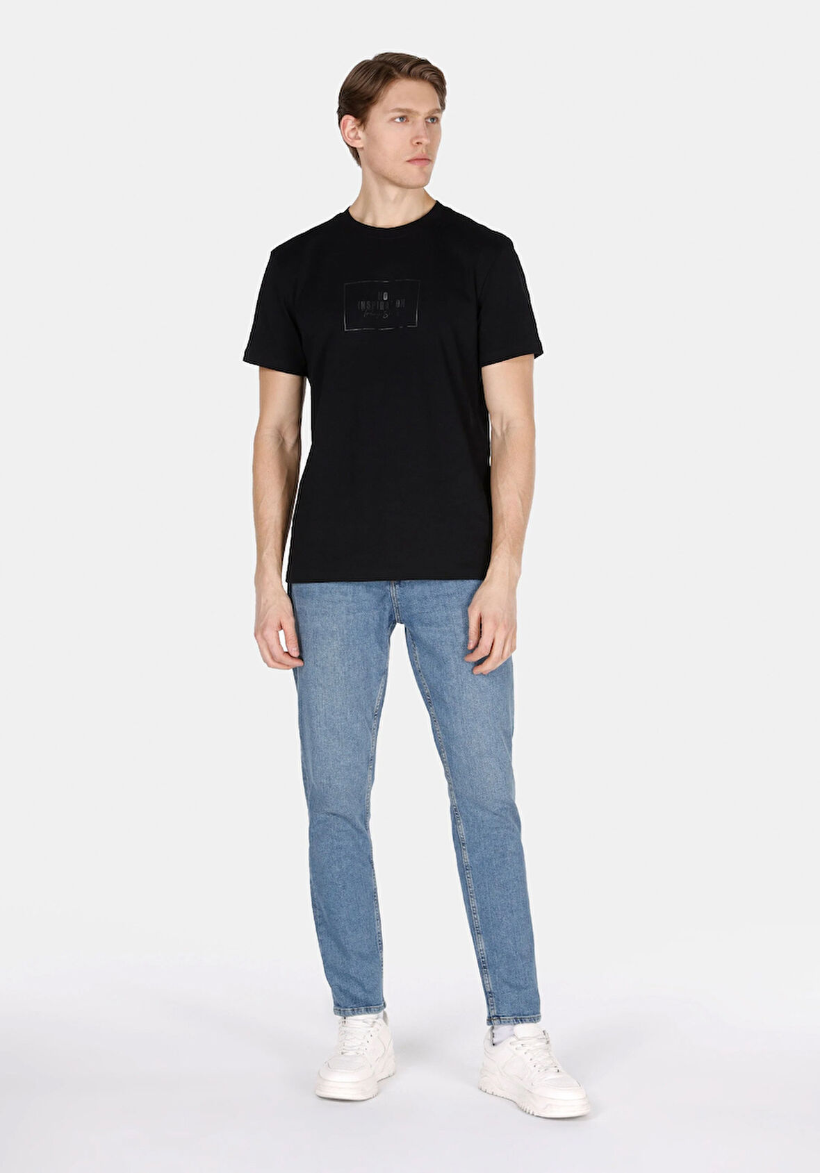 Regular Fit Orta Bel Daralan Paça Erkek Mavi Jean Pantolon