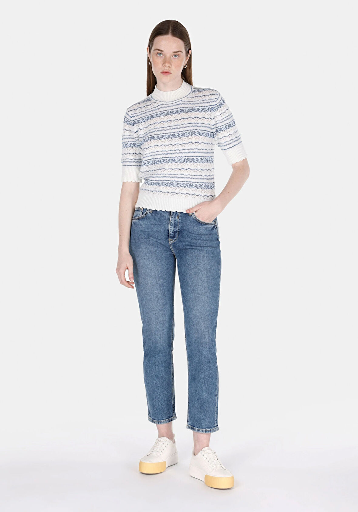 891 Maya Slim Fit Orta Bel Daralan Paça Kadın Lacivert Jean Pantolon Cl1073513