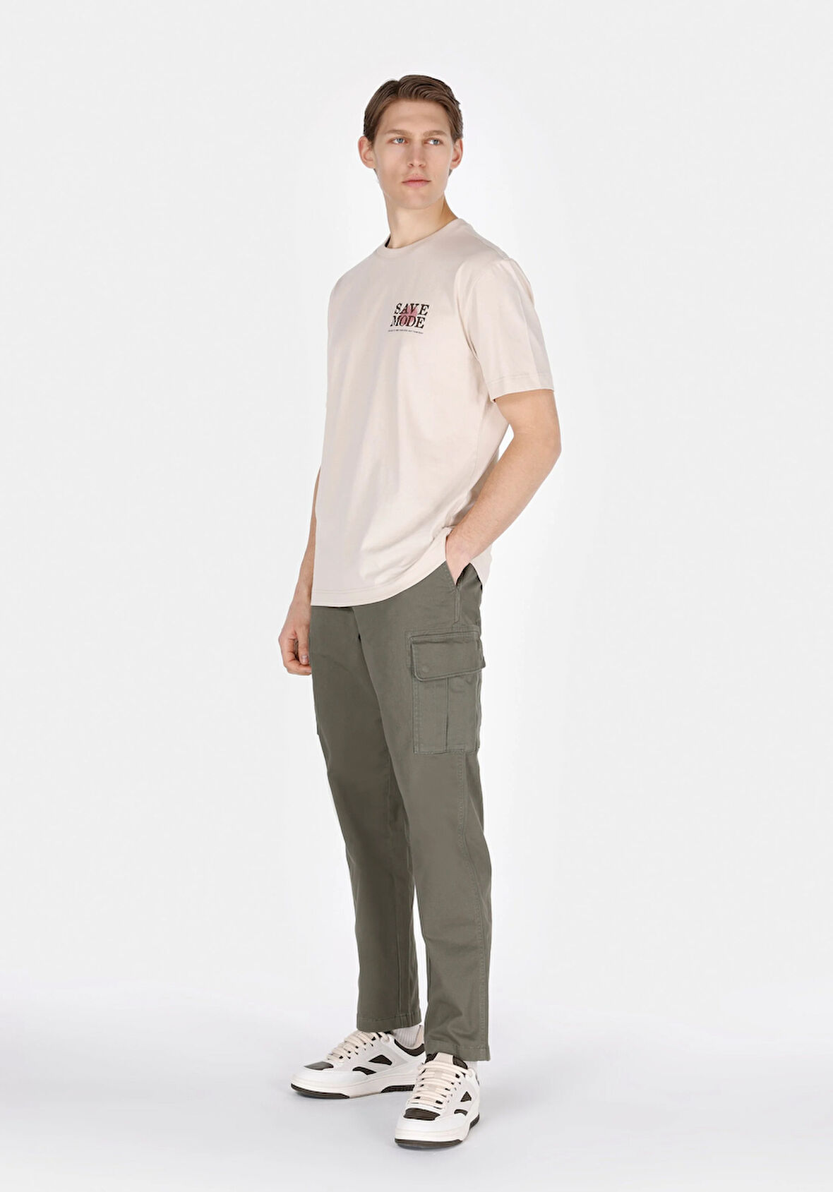 Regular Fit Orta Bel Düz Paça Erkek Yeşil  Pantolon Cl1073572