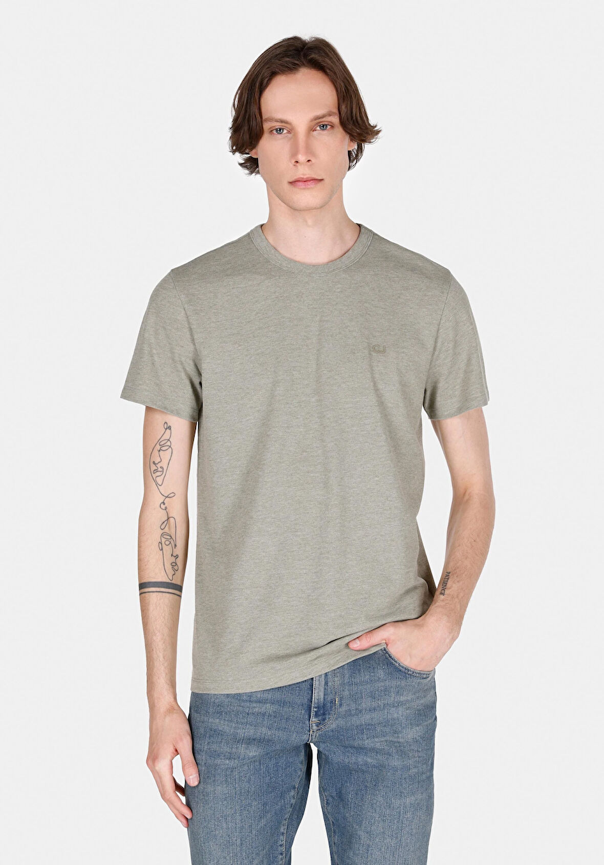 Regular Fit Yuvarlak Yaka Düz Erkek  Kısa Kol Tişört Cl1073962