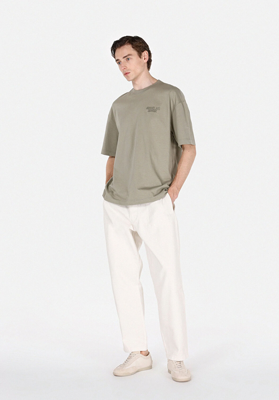 Relaxed Fit Orta Bel Bol Paça Erkek Taş  Pantolon