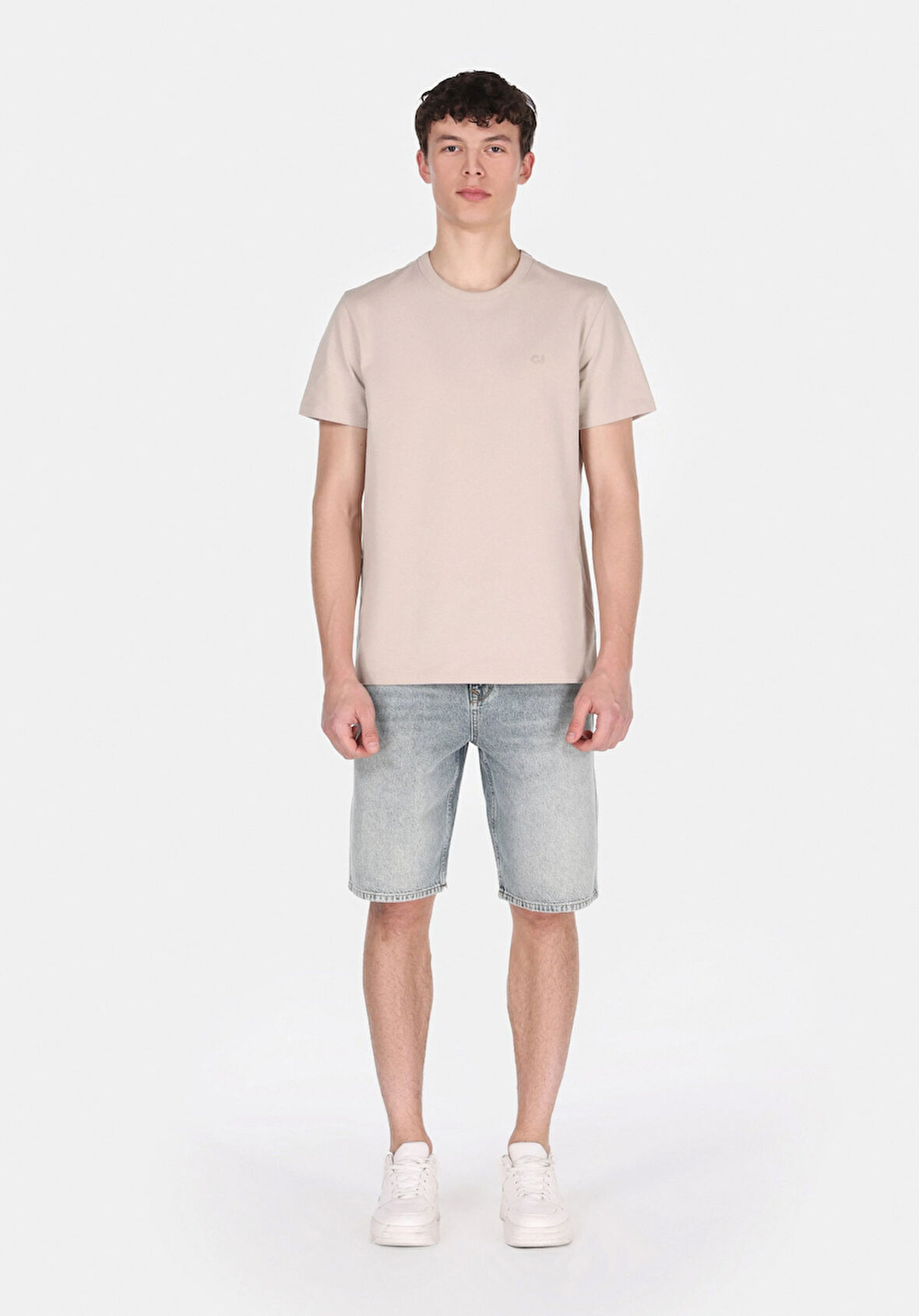 Loose Straight Fit Orta Bel Düz Erkek Koyu Mavi Jean Şort