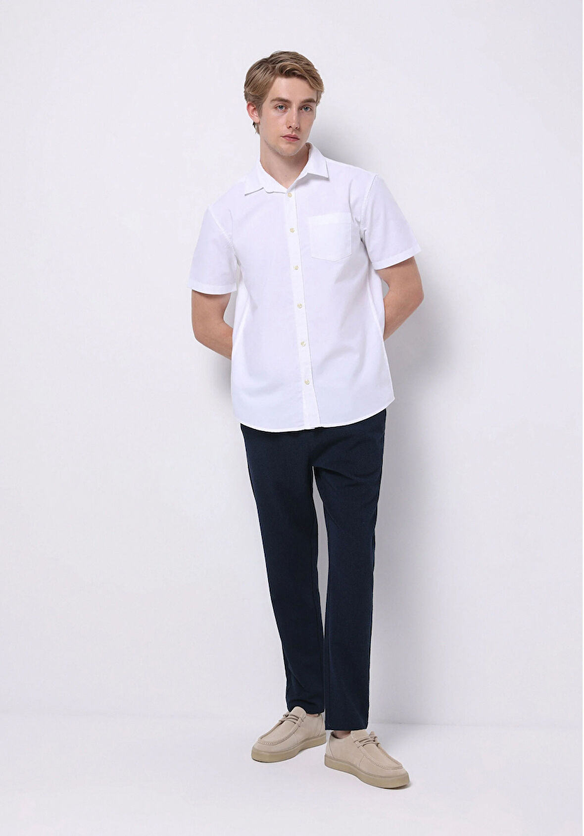 Slim Fit Orta Bel Uzun Paça Erkek Lacivert  Pantolon