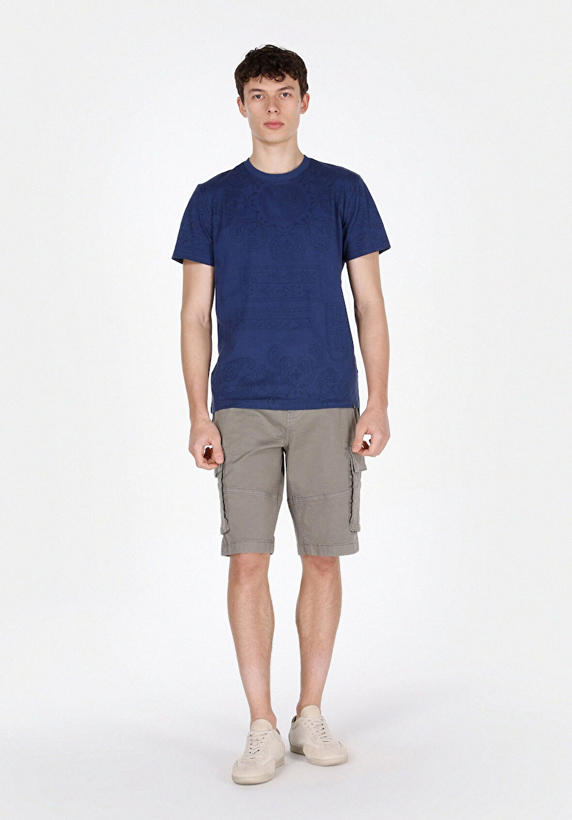 Regular Fit Orta Bel Düz Erkek Yeşil Şort