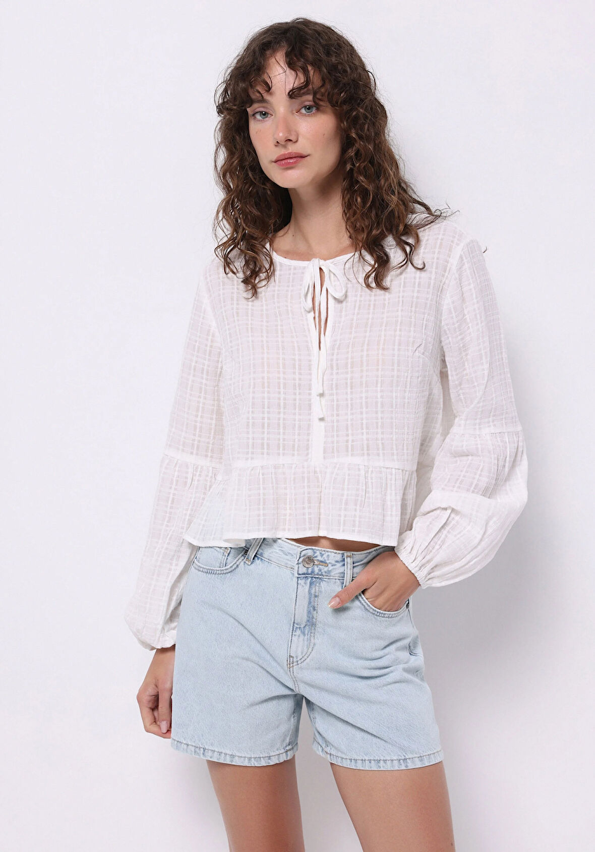 Regular Fit   Kadın Beyaz  Gömlek