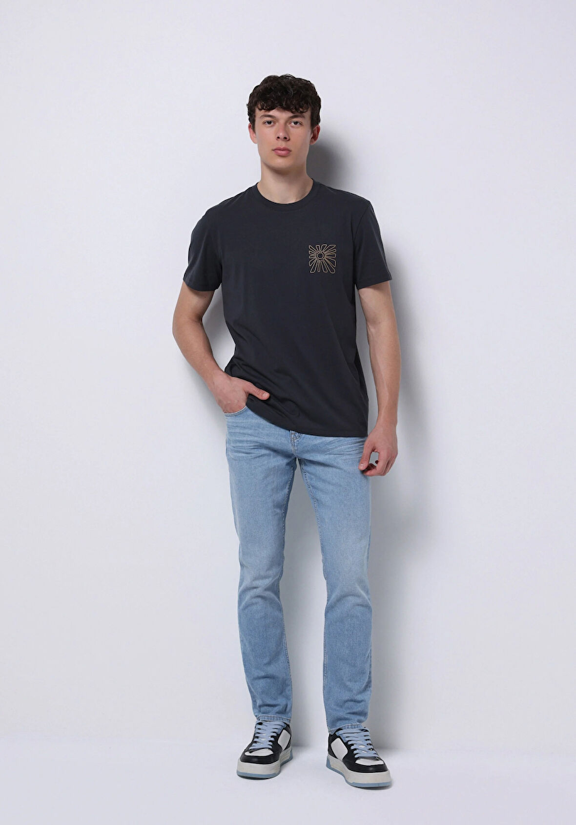 Straight Fit Düşük Bel Düz Paça Erkek İndigo Ecologic Jean Pantolon