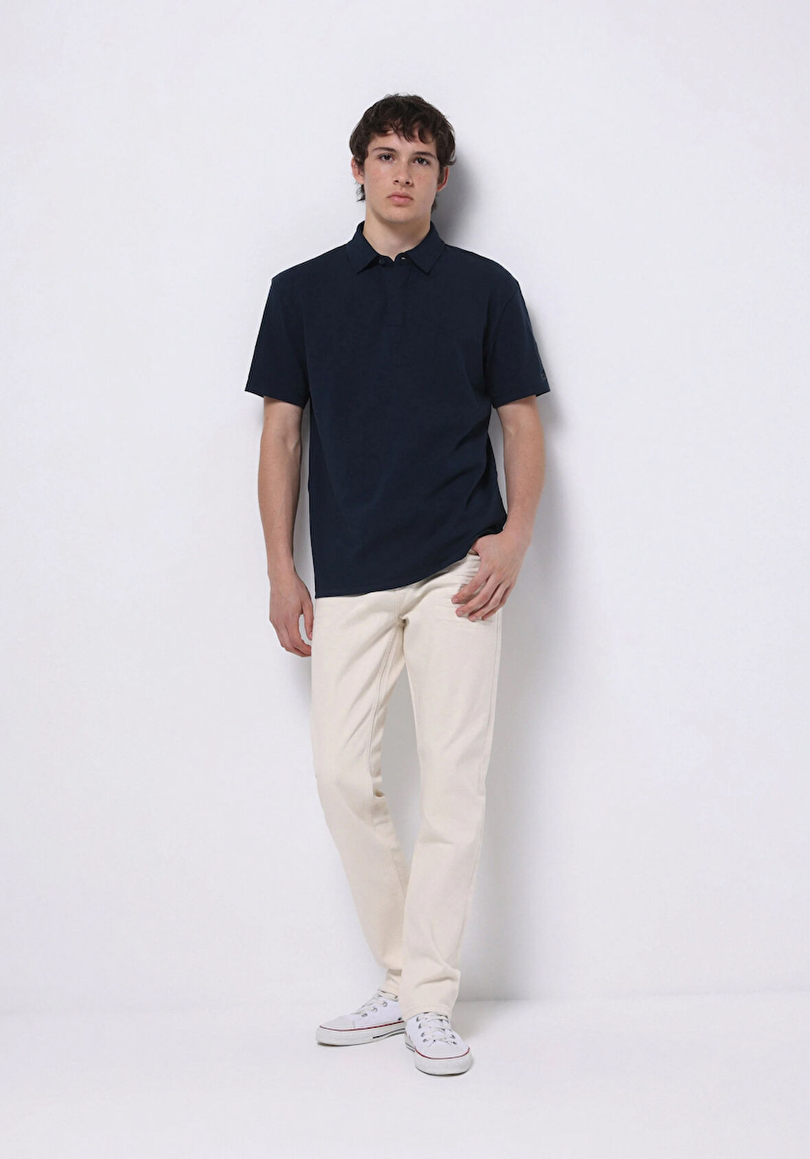 Straight Fit Düşük Bel Düz Paça Erkek Bej Jean Pantolon