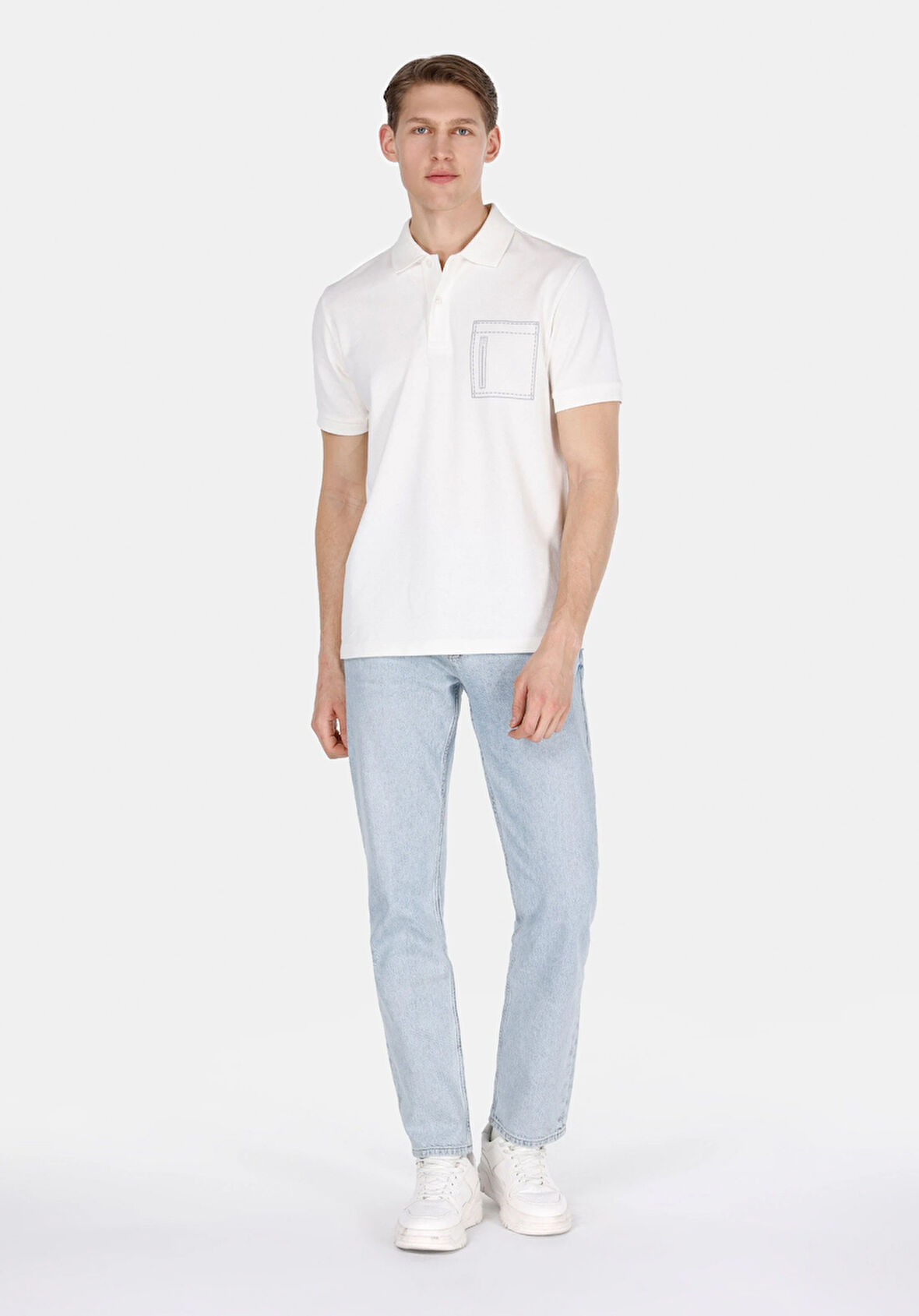 Slım Straıght   Erkek Mavi Jean Pantolon