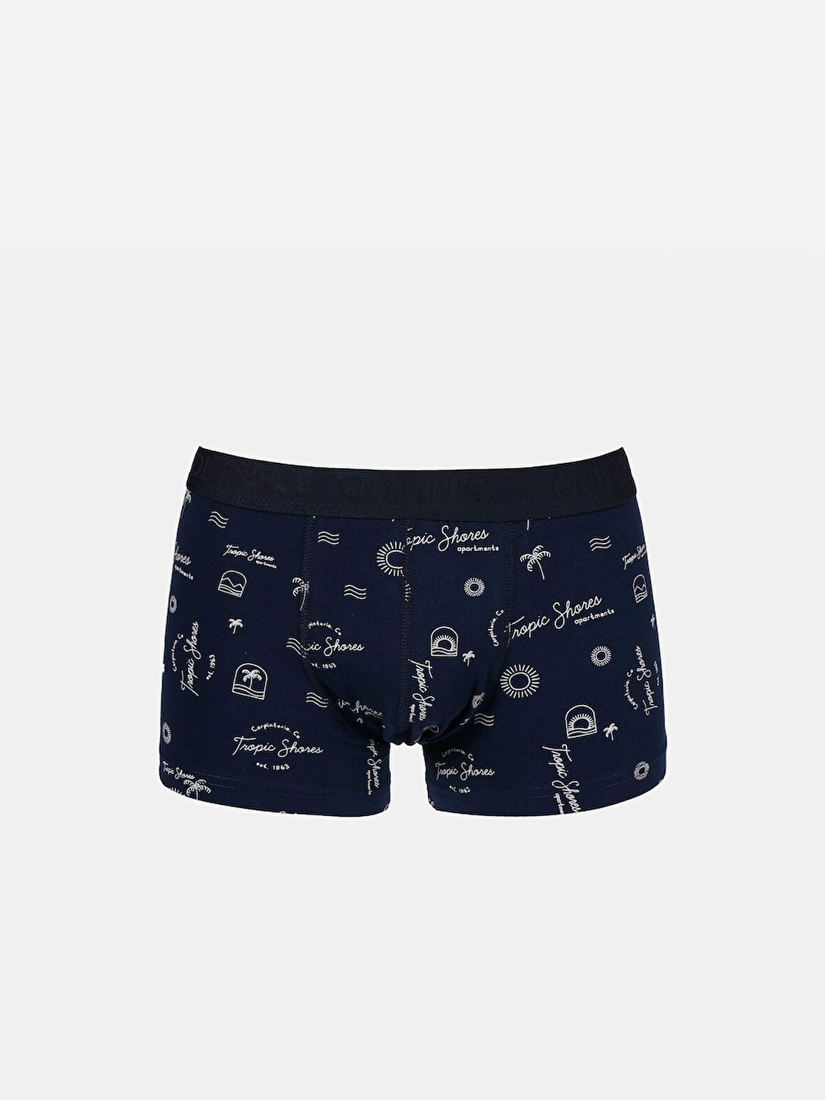 Modern Fit Baskılı Erkek Lacivert Boxer
