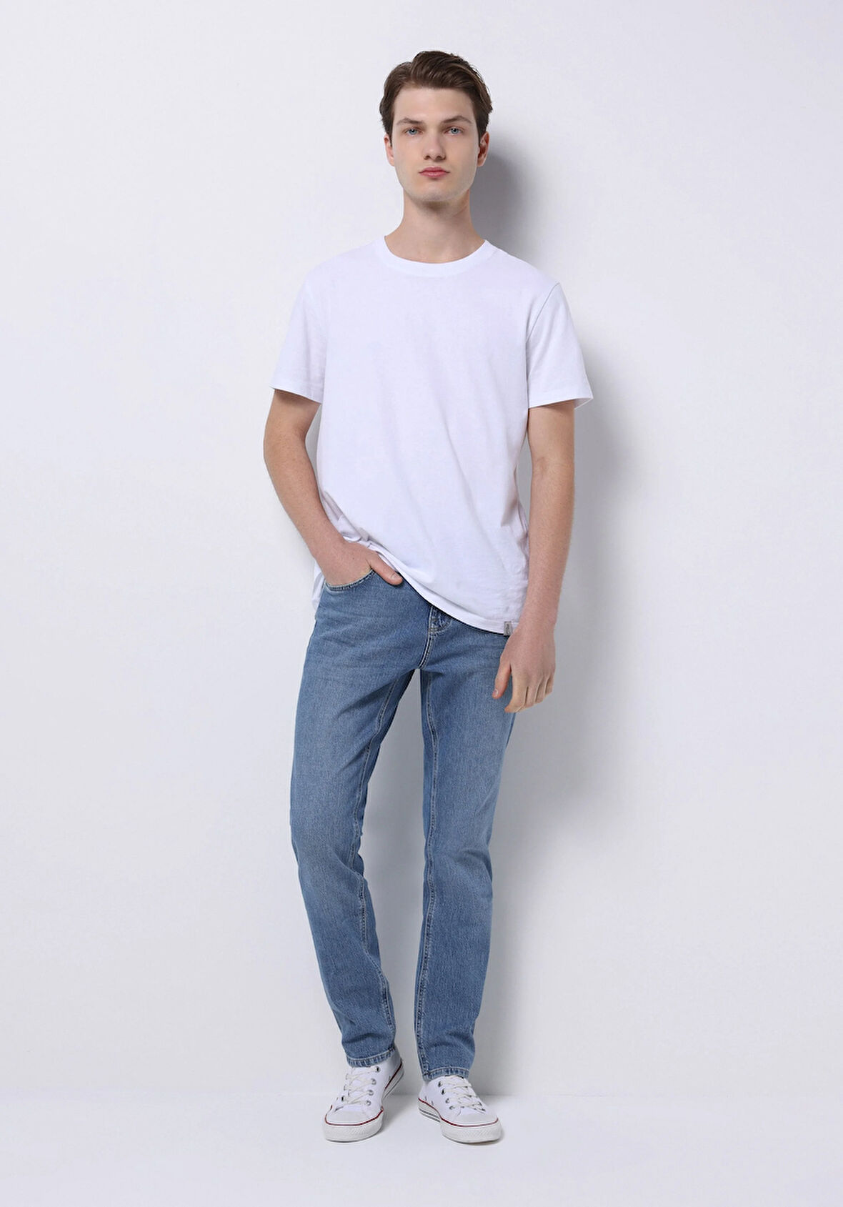 Straight Fit   Erkek Mavi Jean Pantolon